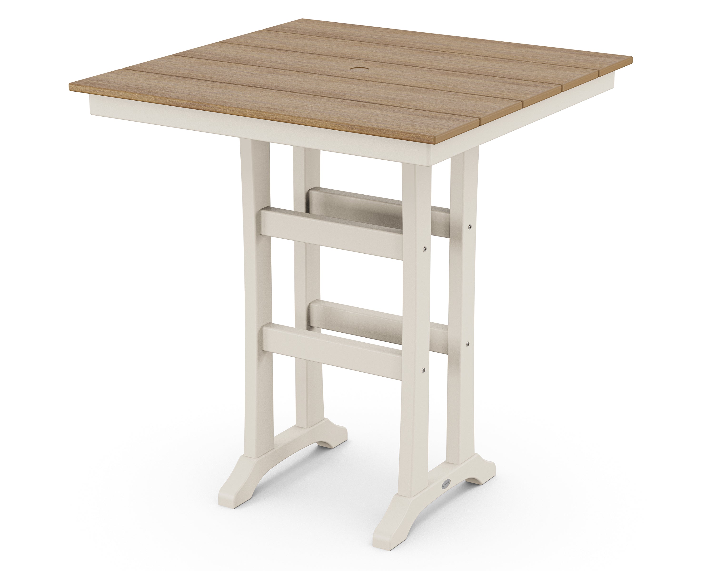 POLYWOOD® Farmhouse Trestle 37" Bar Table in Sand / Natural