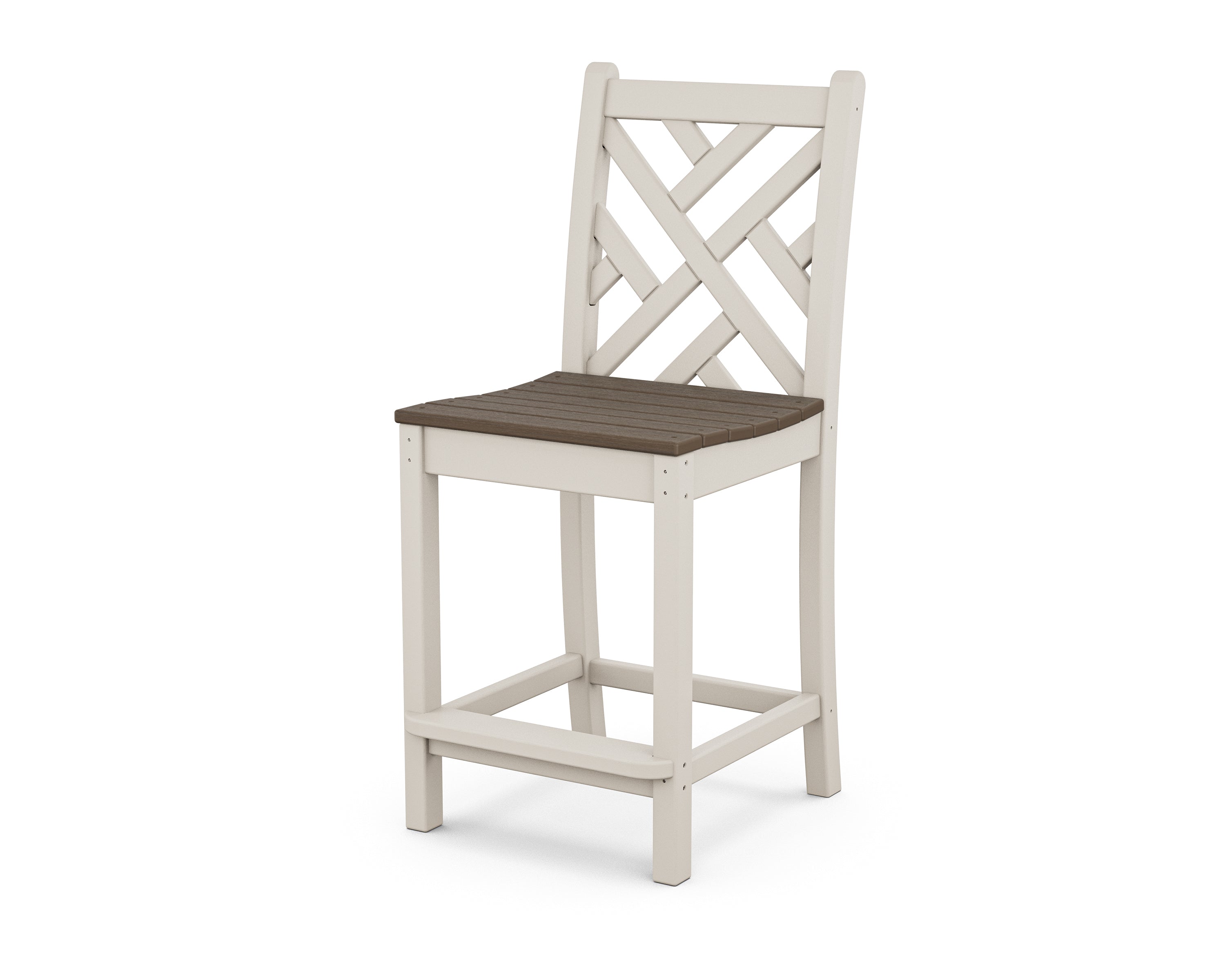 POLYWOOD® Chippendale Counter Side Chair in Sand / Kona