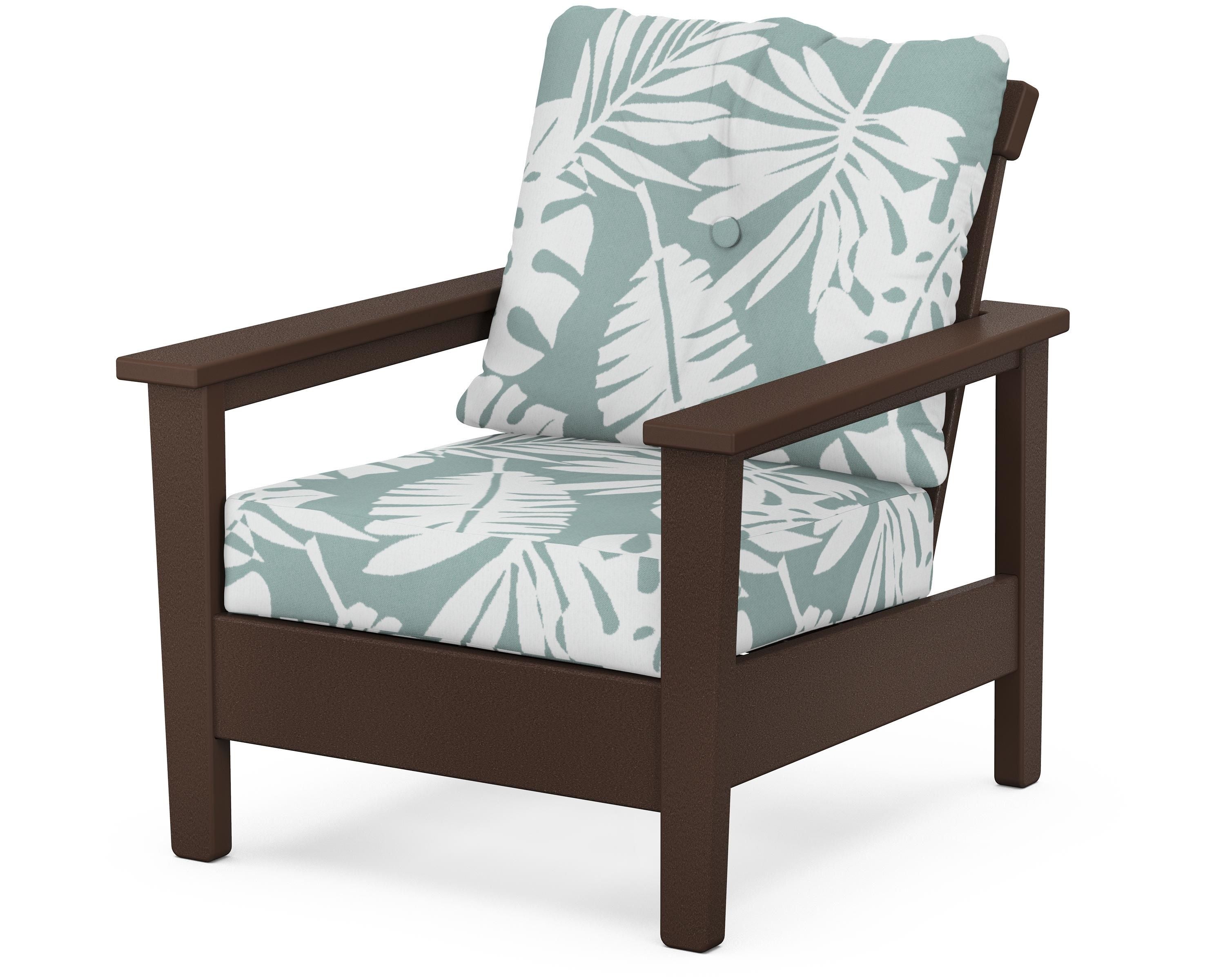 POLYWOOD® Prescott Deep Seating Chair in Mahogany / Leaf Glacier Spa