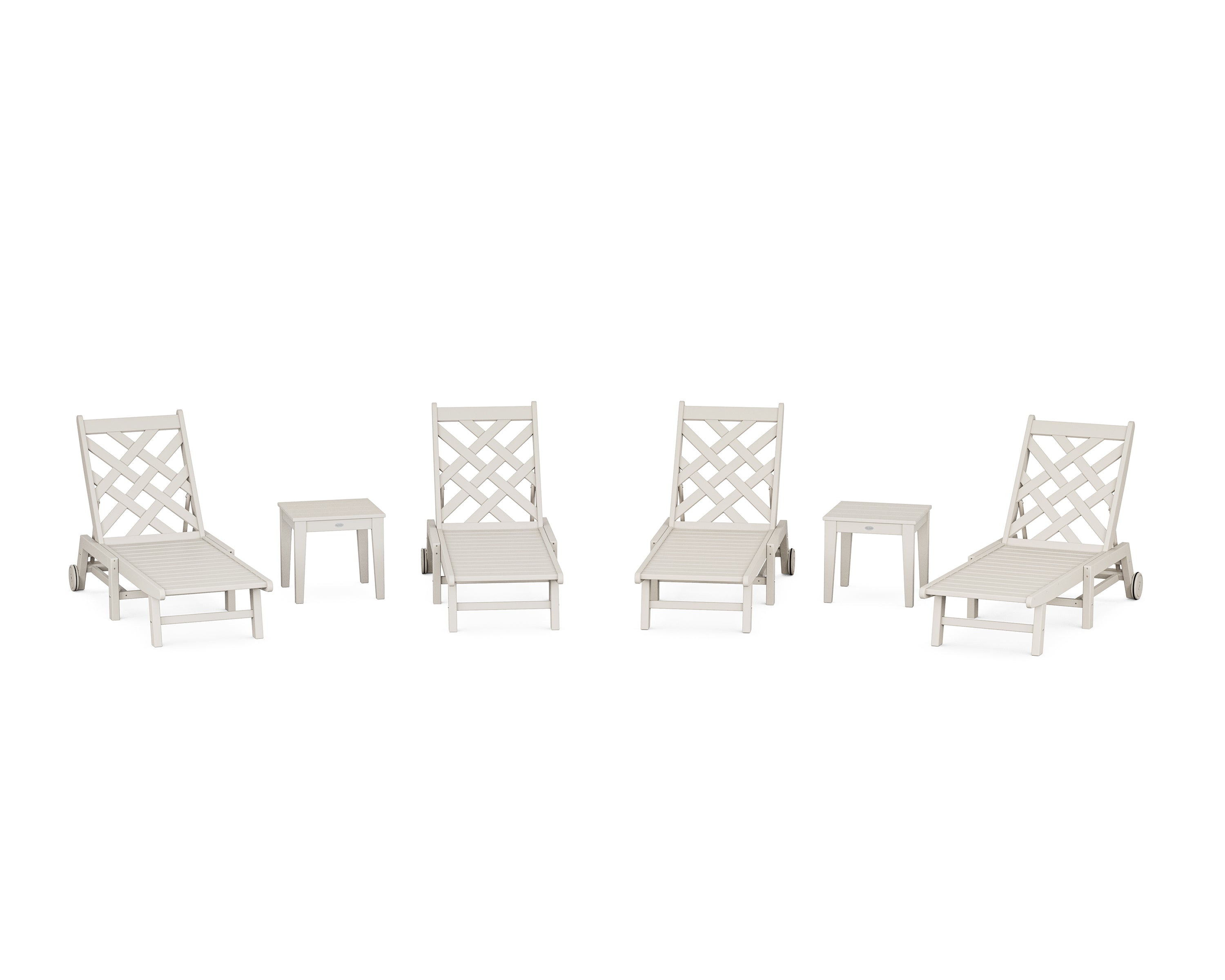 Country Living Wovendale 6-Piece Chaise Set with Wheels in Sand