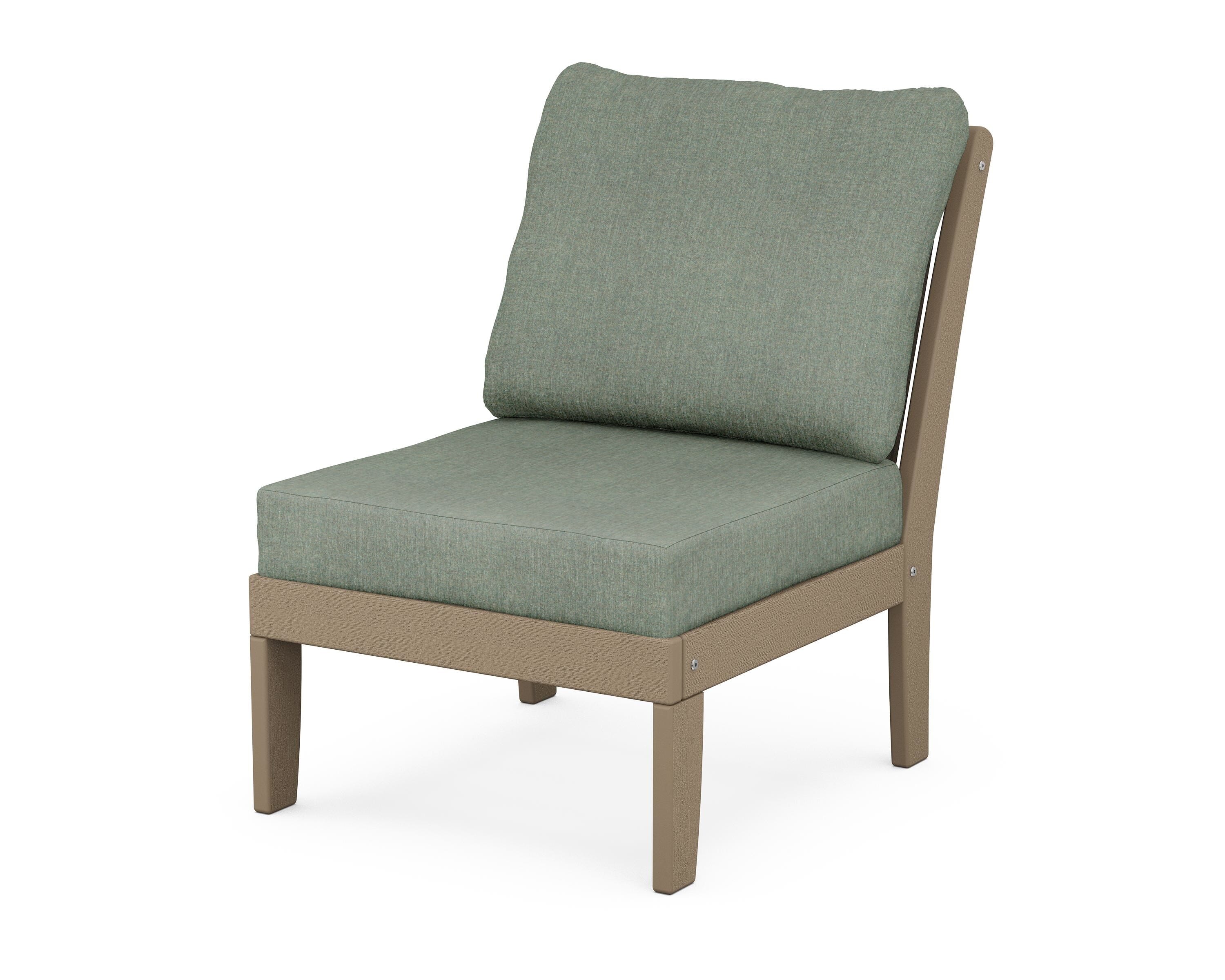 POLYWOOD® Braxton Modular Armless Chair in Vintage Sahara / Cast Sage