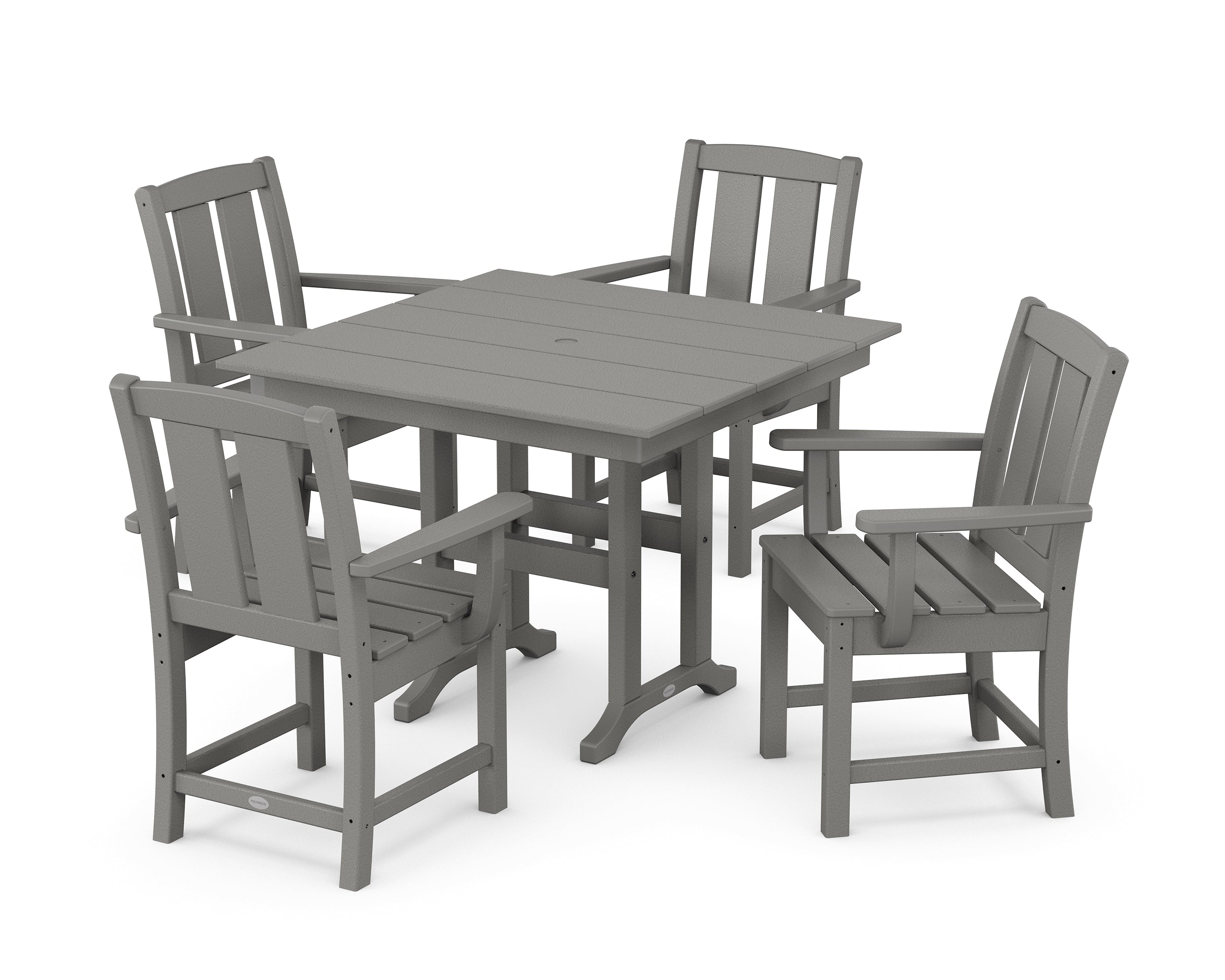 POLYWOOD® Mission 5-Piece Farmhouse Dining Set in Slate Grey