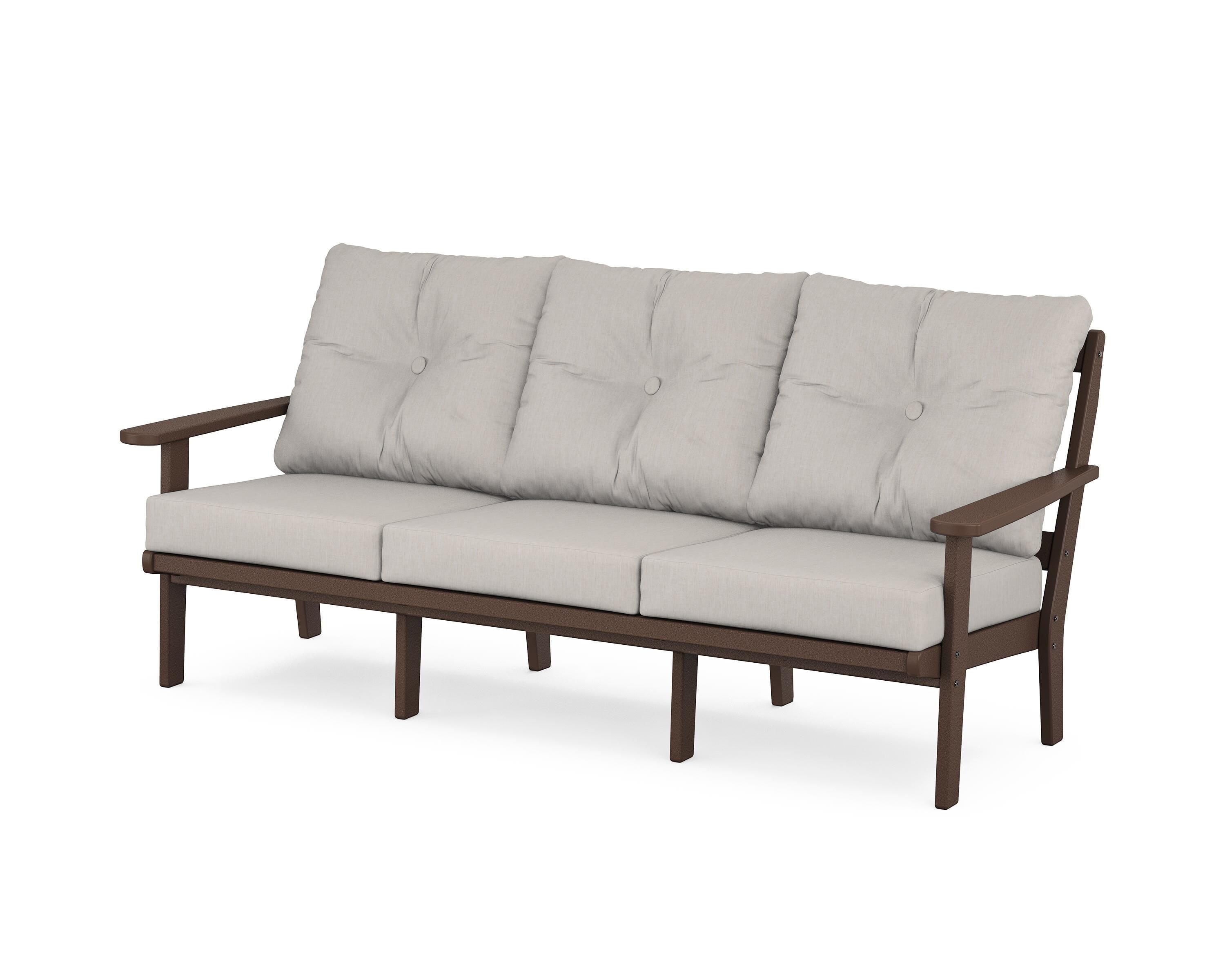 POLYWOOD® Mission Deep Seating Sofa in Mahogany / Cast Ash