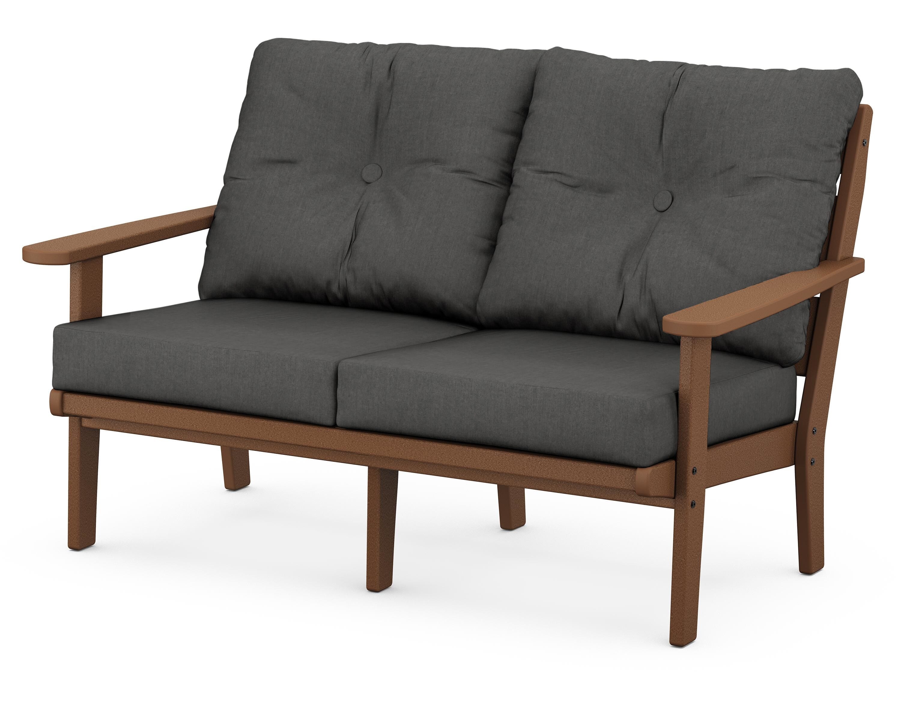 POLYWOOD® Lakeside Deep Seating Loveseat in Teak / Spectrum Carbon