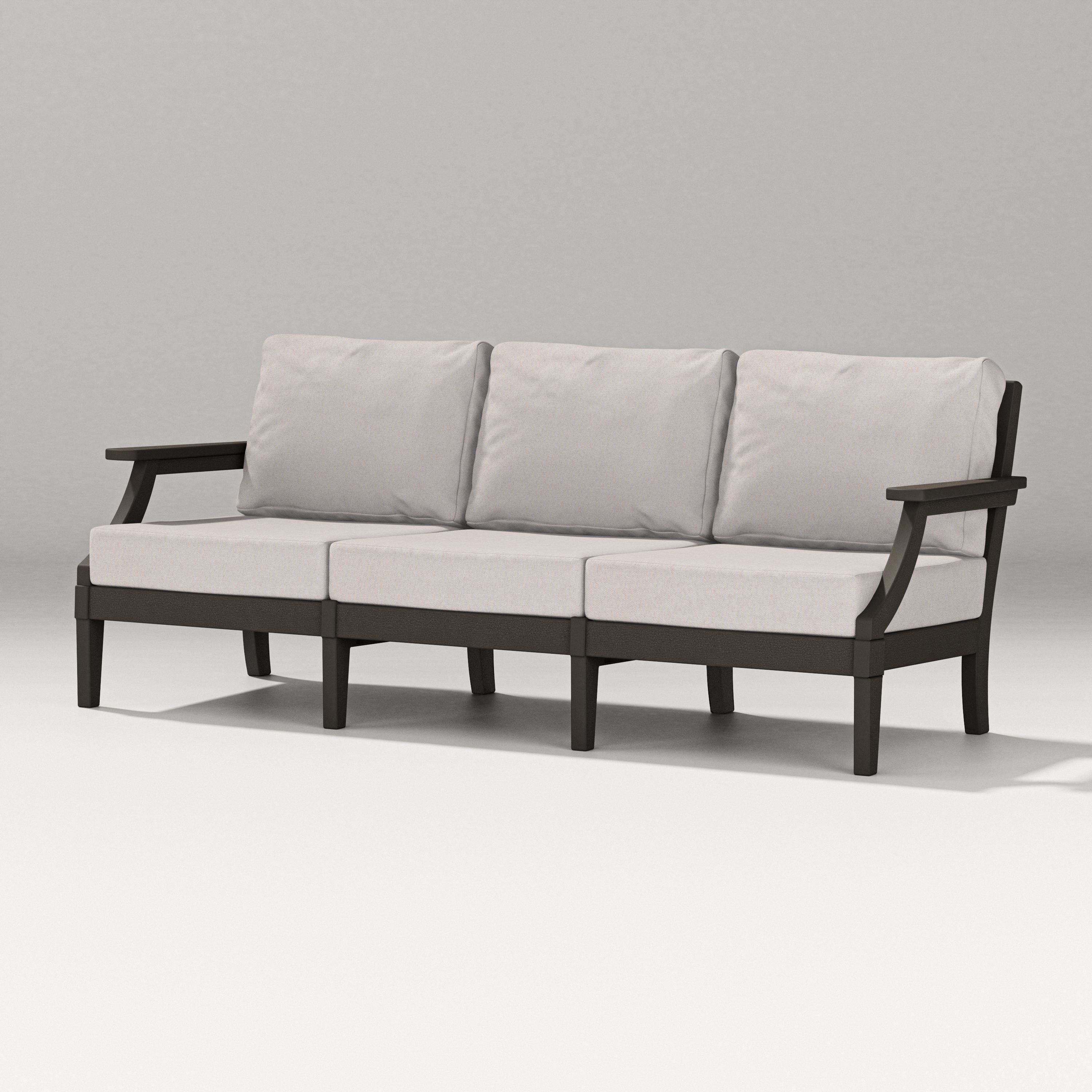 PW Designer Series Estate Sofa in Vintage Coffee / Dune Burlap