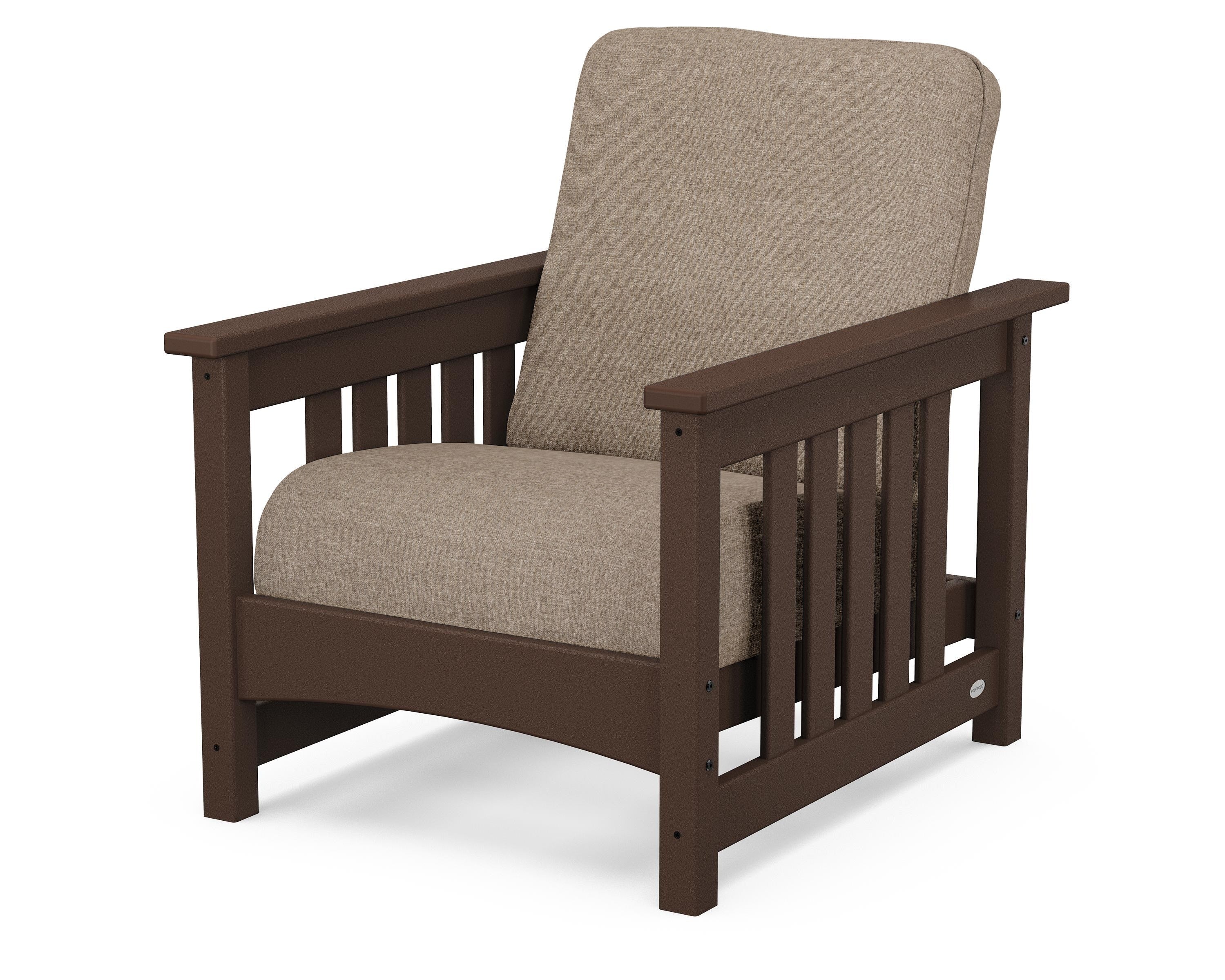 POLYWOOD® Club Mission Chair in Mahogany / Spiced Burlap