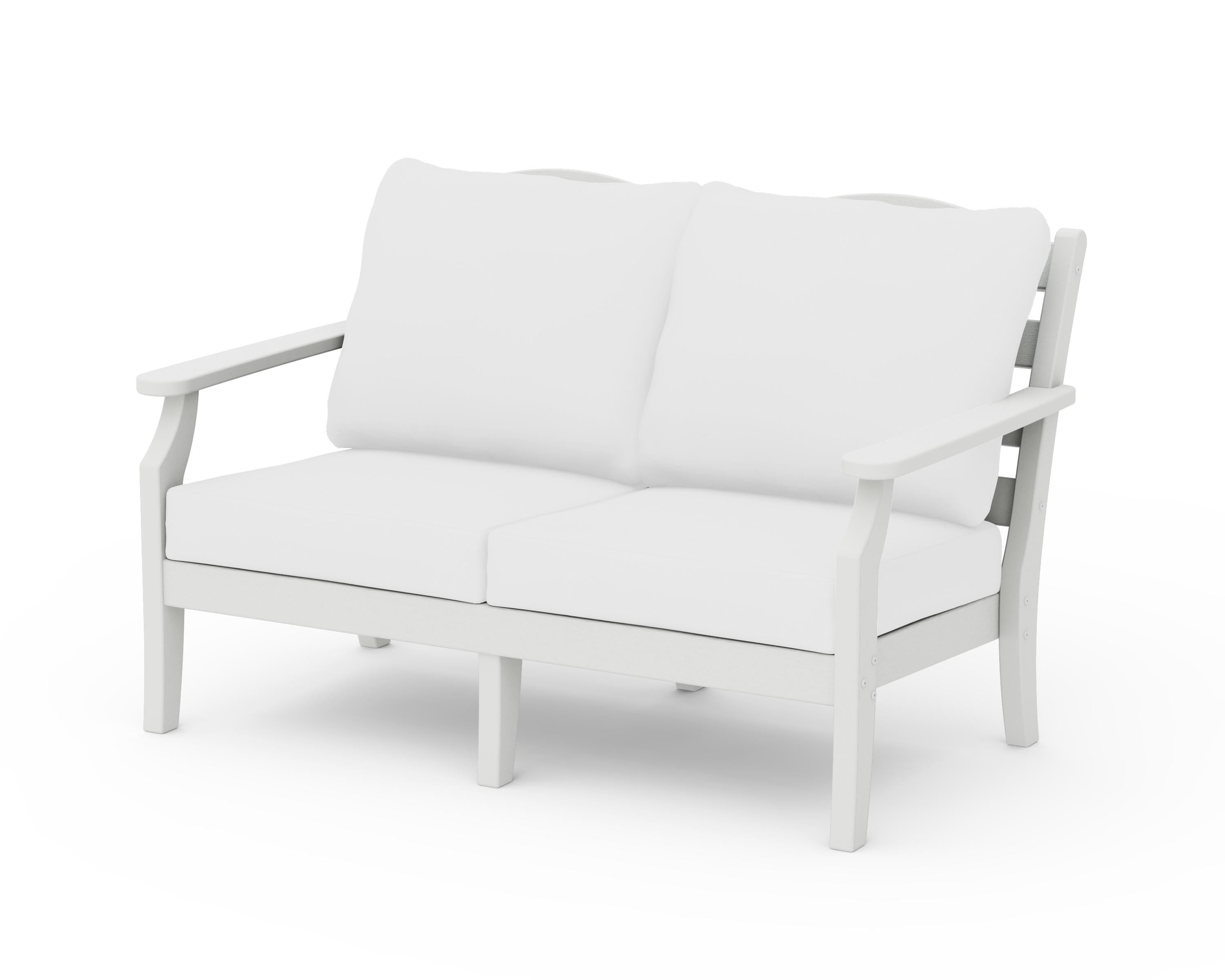Draper James™ by POLYWOOD® Savannah Deep Seating Loveseat in Vintage White / Natural