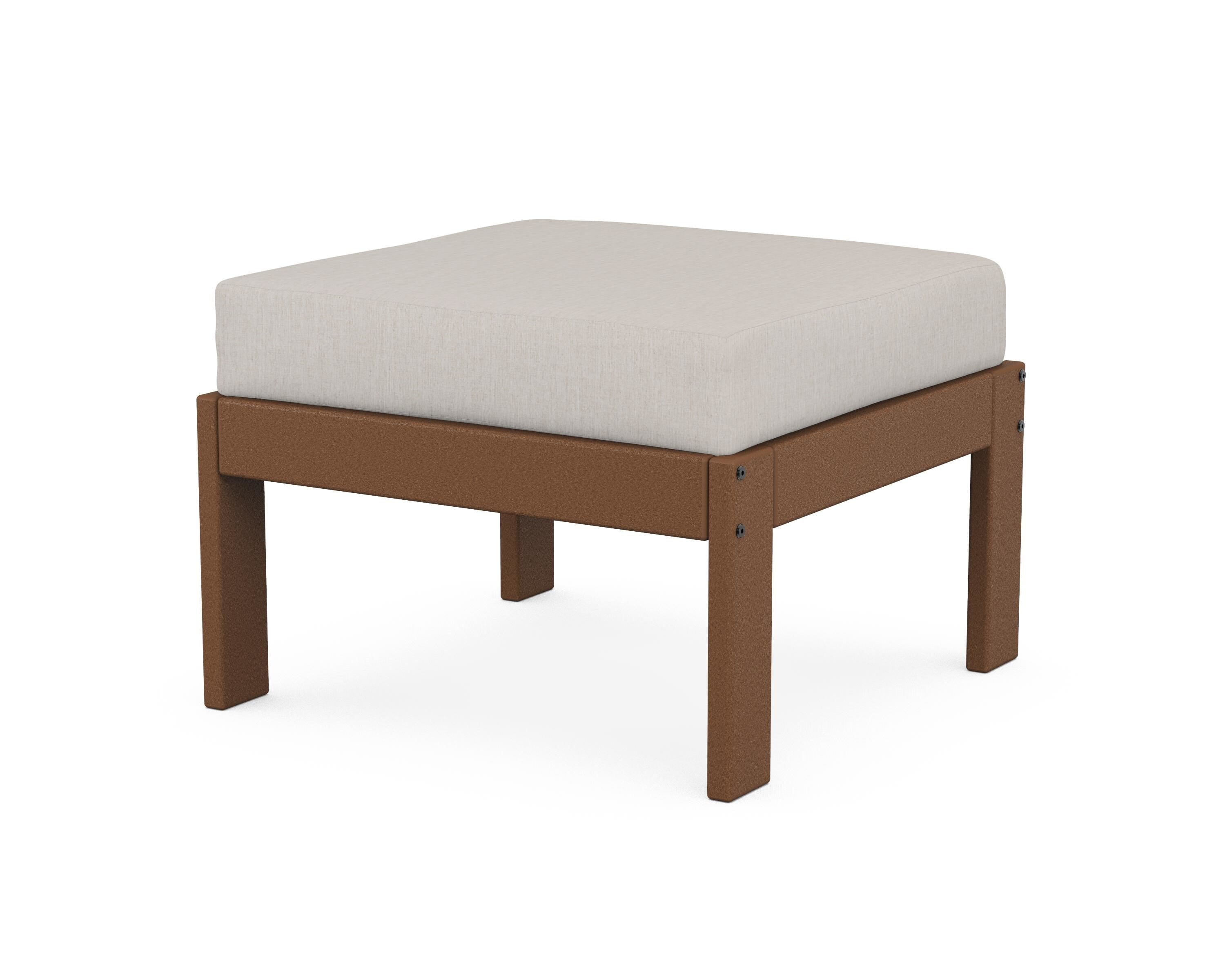 POLYWOOD® Vineyard Modular Ottoman in Teak / Cast Ash