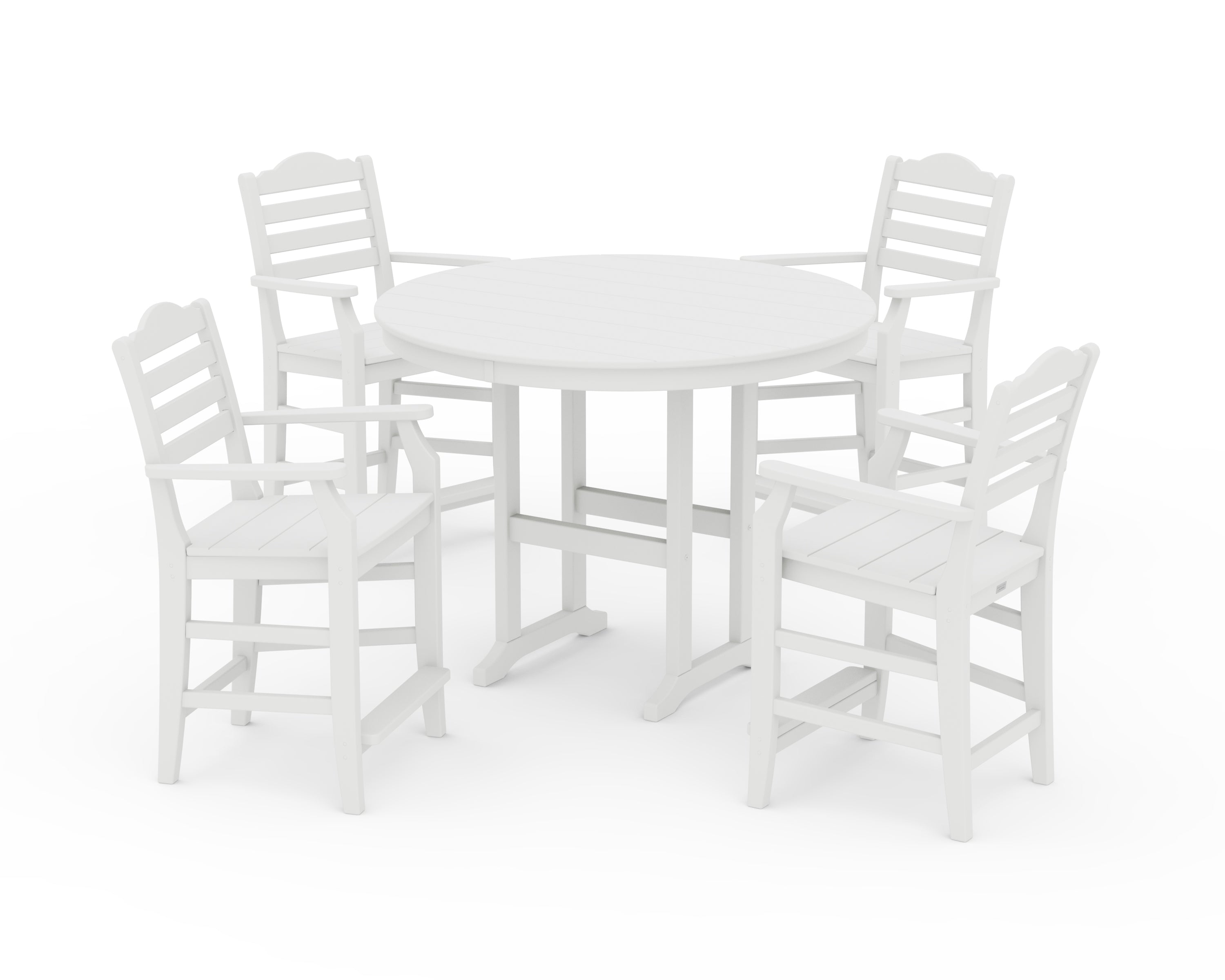 Draper James™ by POLYWOOD® Savannah 5-Piece Round Farmhouse Counter Set in White