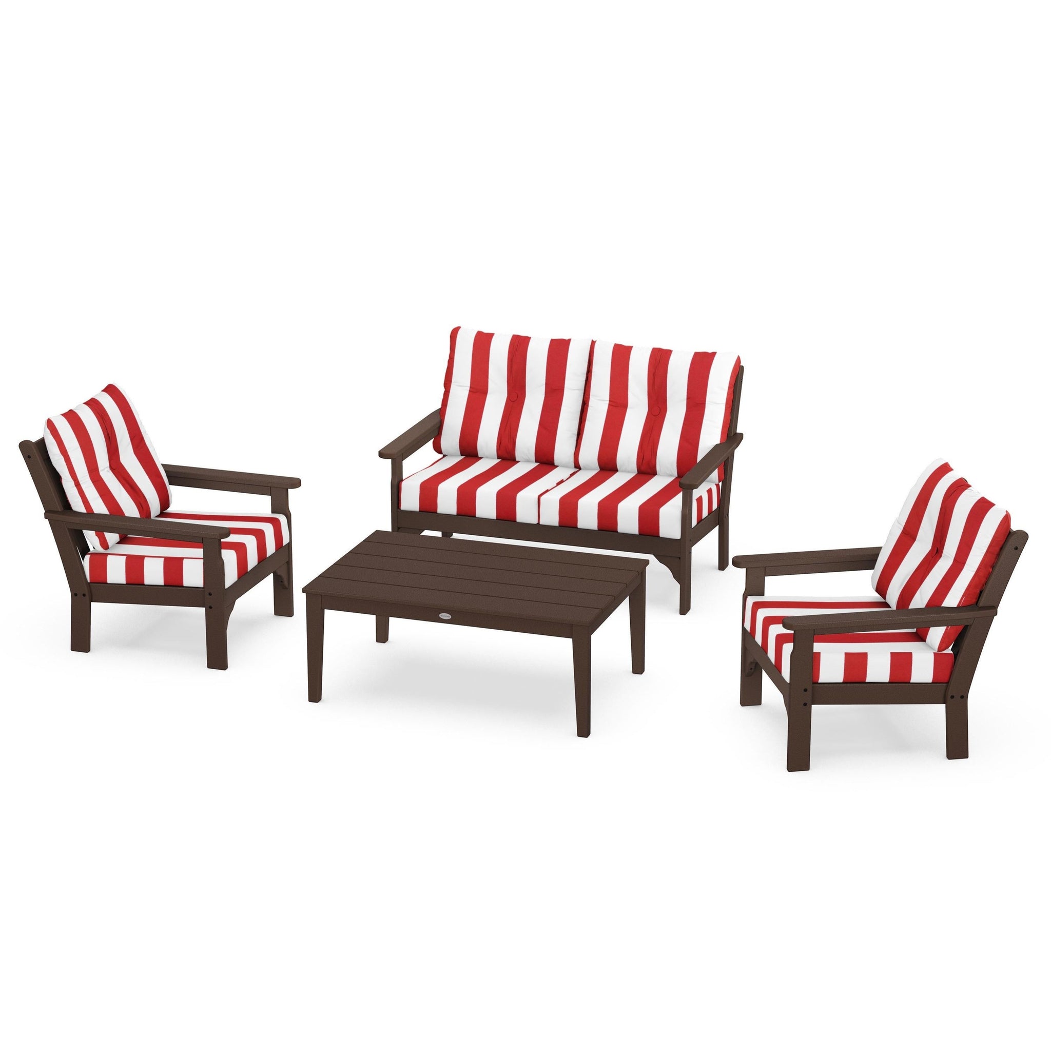 Vineyard 4 Piece Deep Seating Set - Mahogany