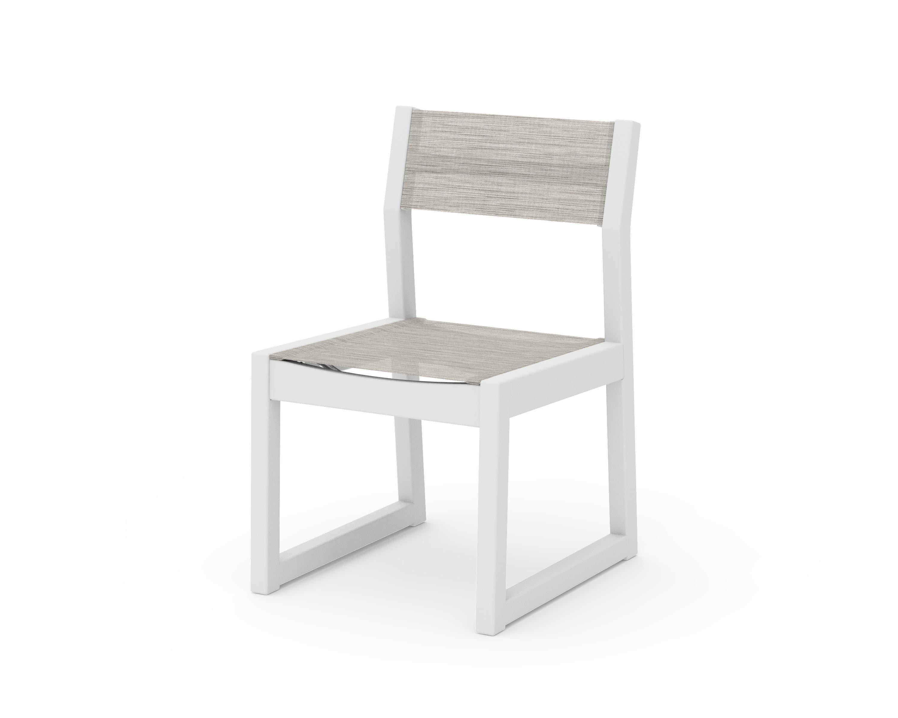POLYWOOD® EDGE Sling Dining Side Chair in White / Birch Sling
