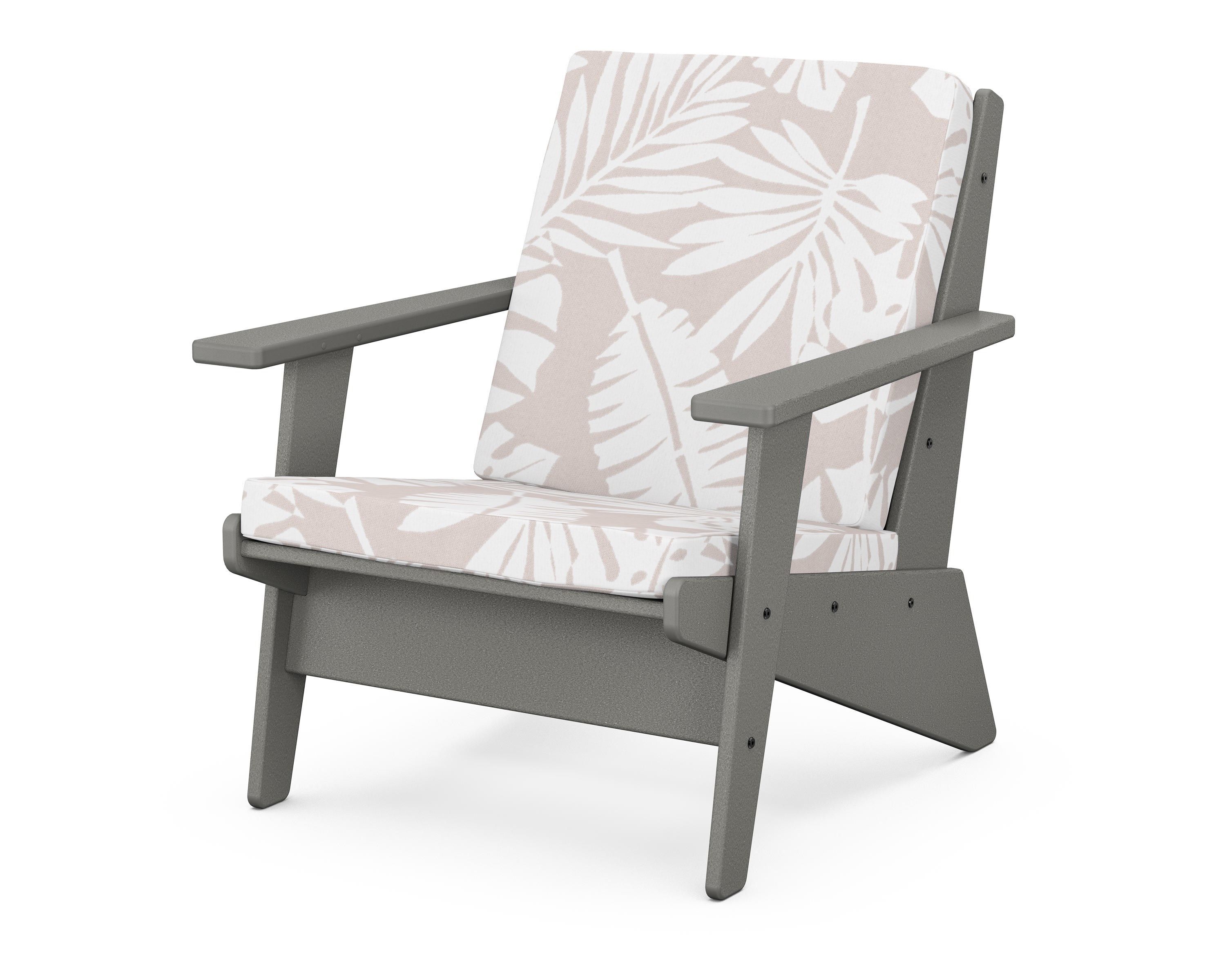 POLYWOOD® Riviera Modern Lounge Chair in Slate Grey / Leaf Dune Burlap