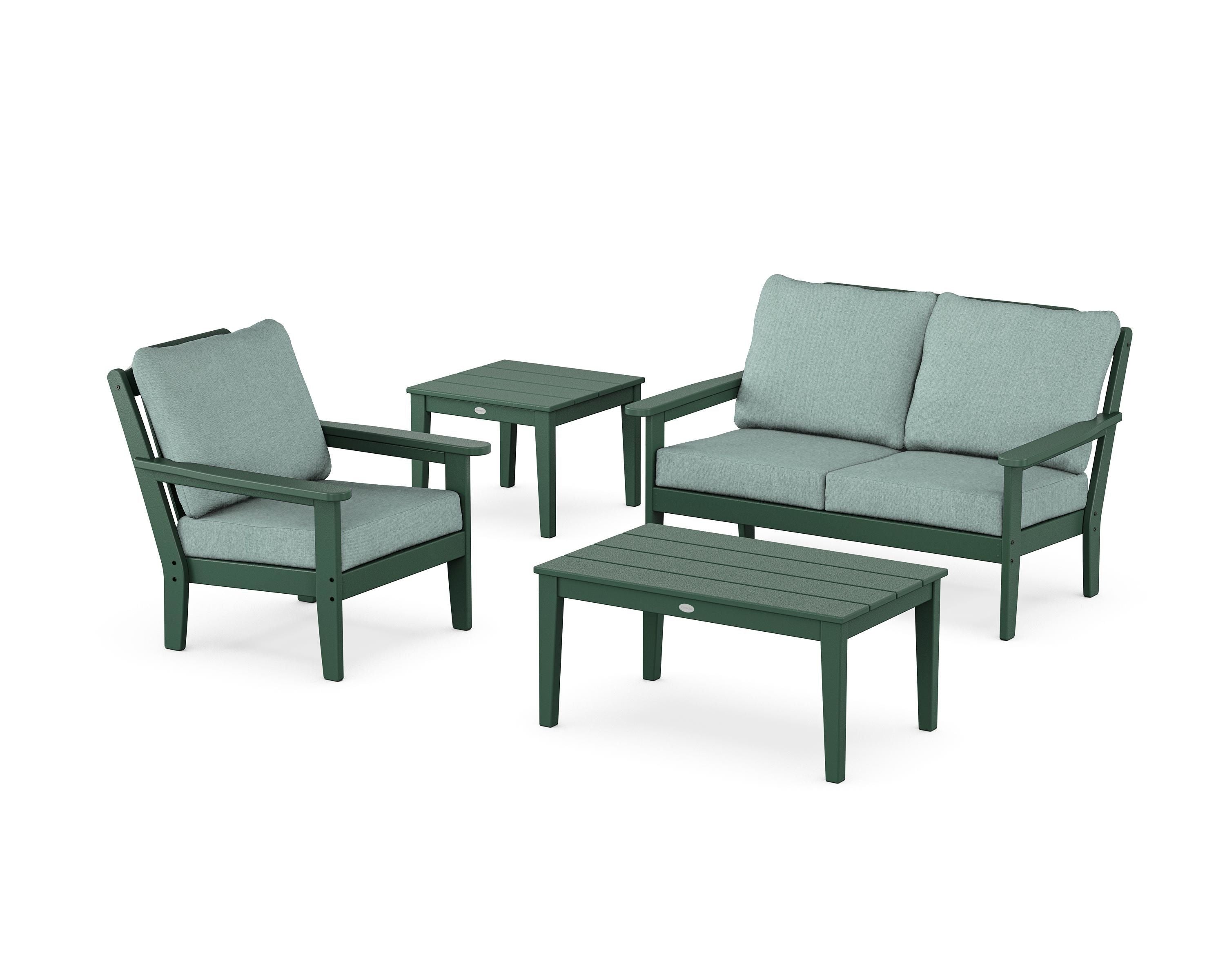 Country Living Wovendale 4-Piece Deep Seating Set in Green / Glacier Spa