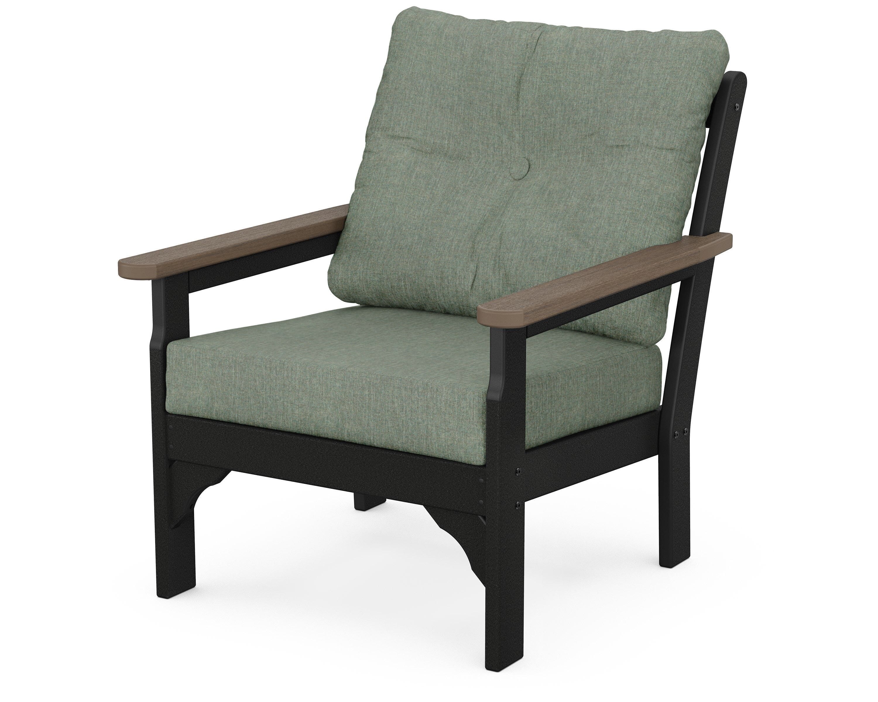 POLYWOOD® Vineyard Deep Seating Chair in White / Kona / Cast Sage