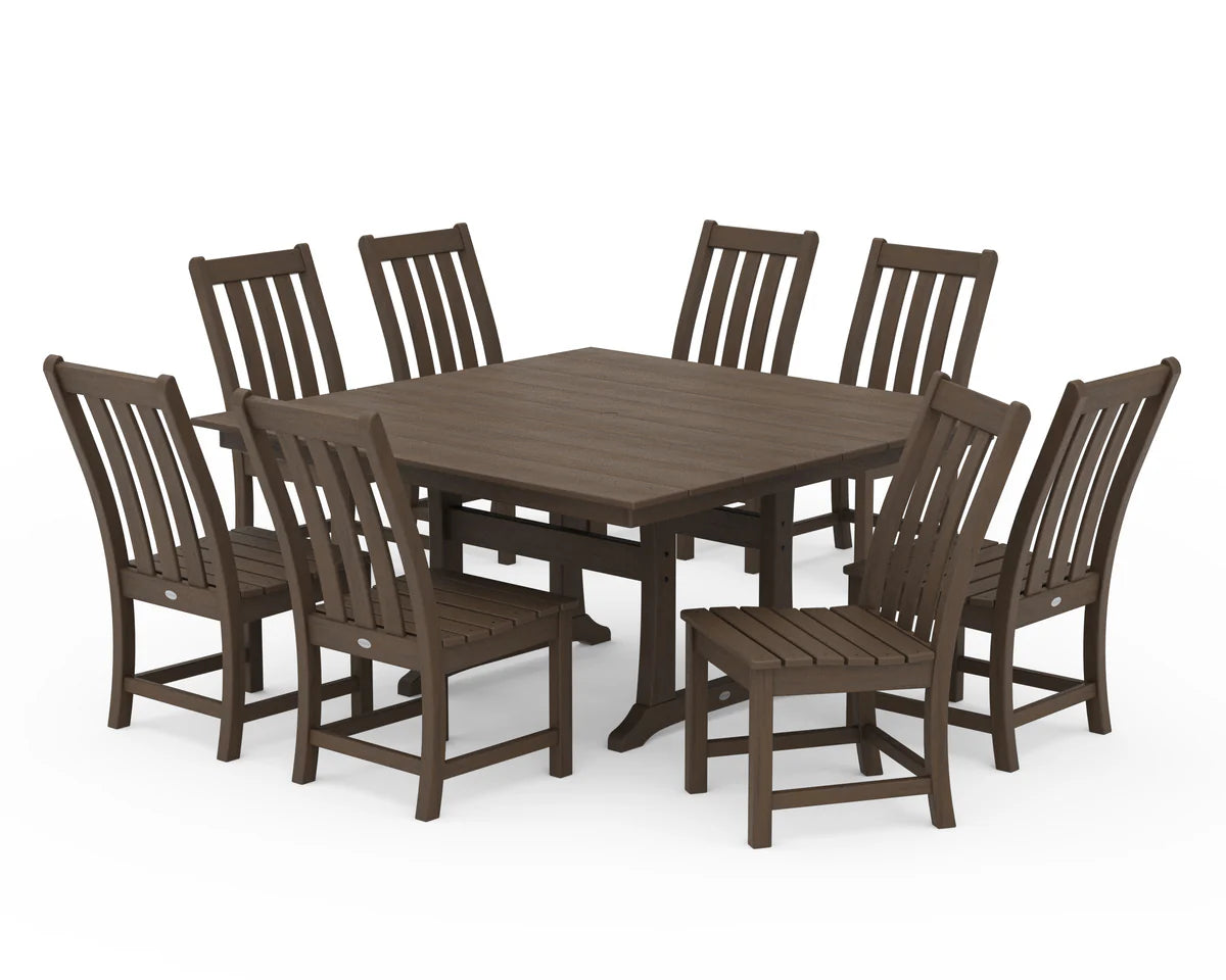 Vineyard 9-Piece Farmhouse Trestle Dining Set