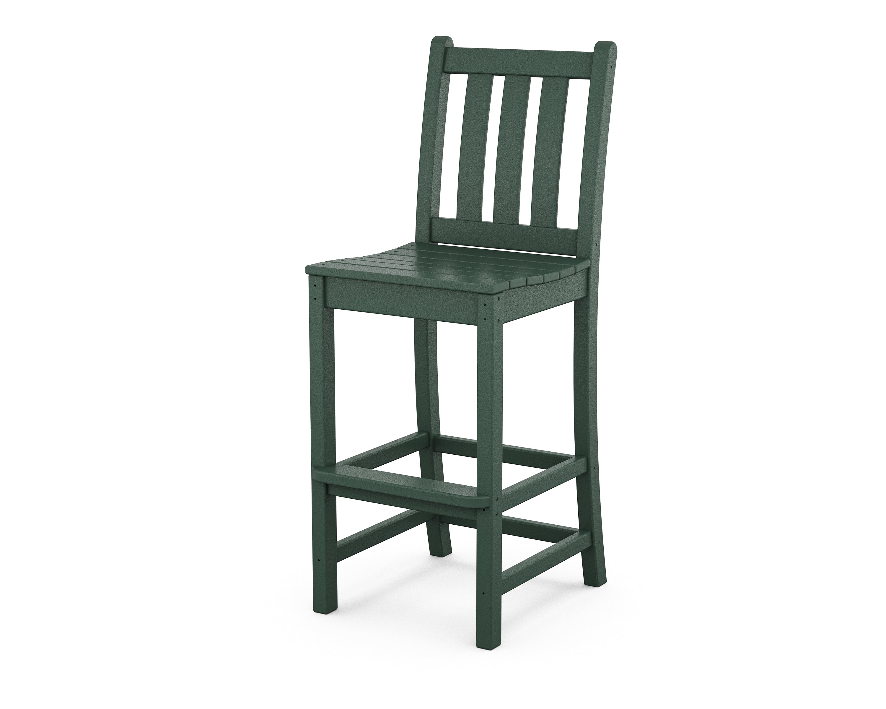 POLYWOOD® Traditional Garden Bar Side Chair in Green