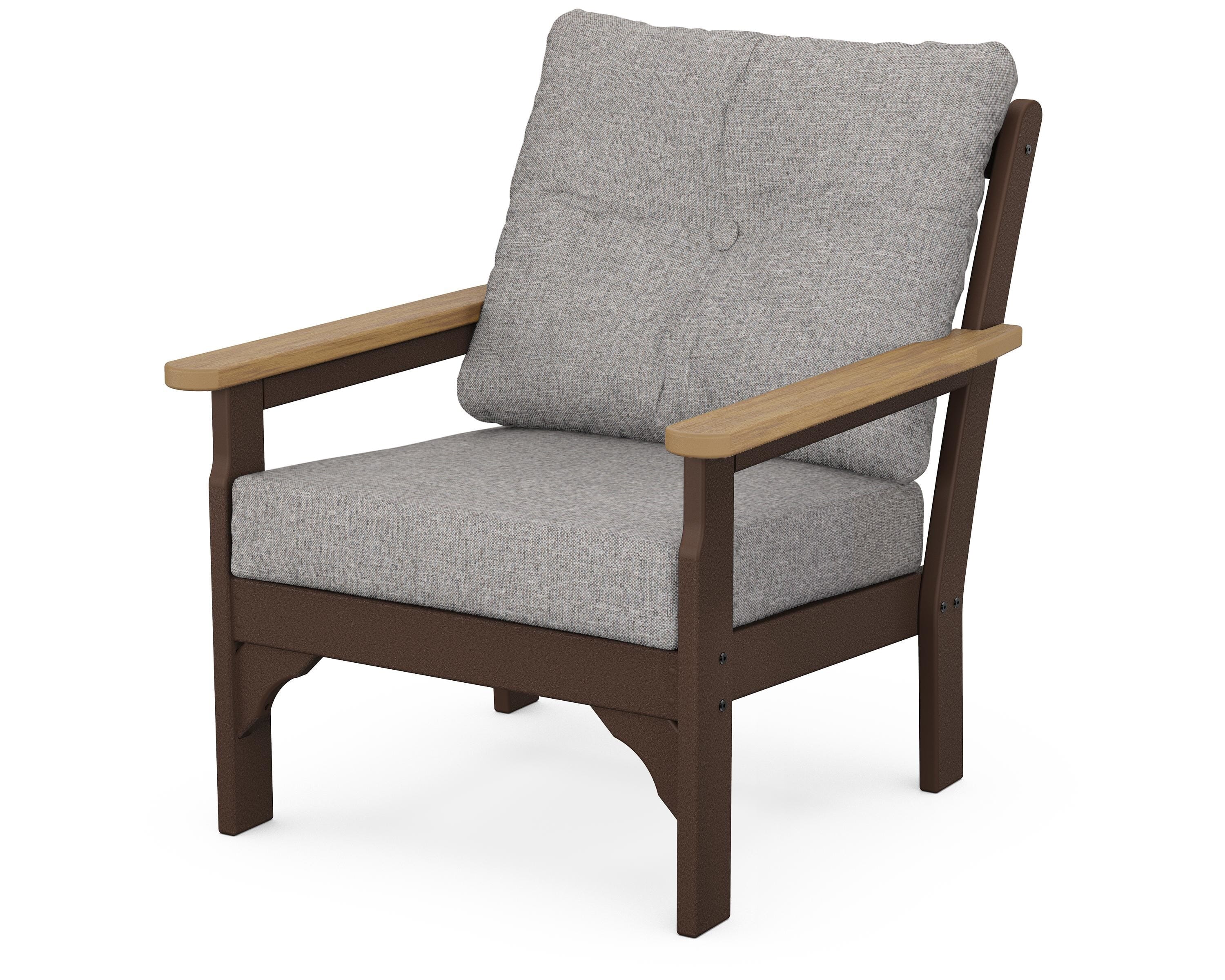 POLYWOOD® Vineyard Deep Seating Chair in Mahogany / Natural / Grey Mist