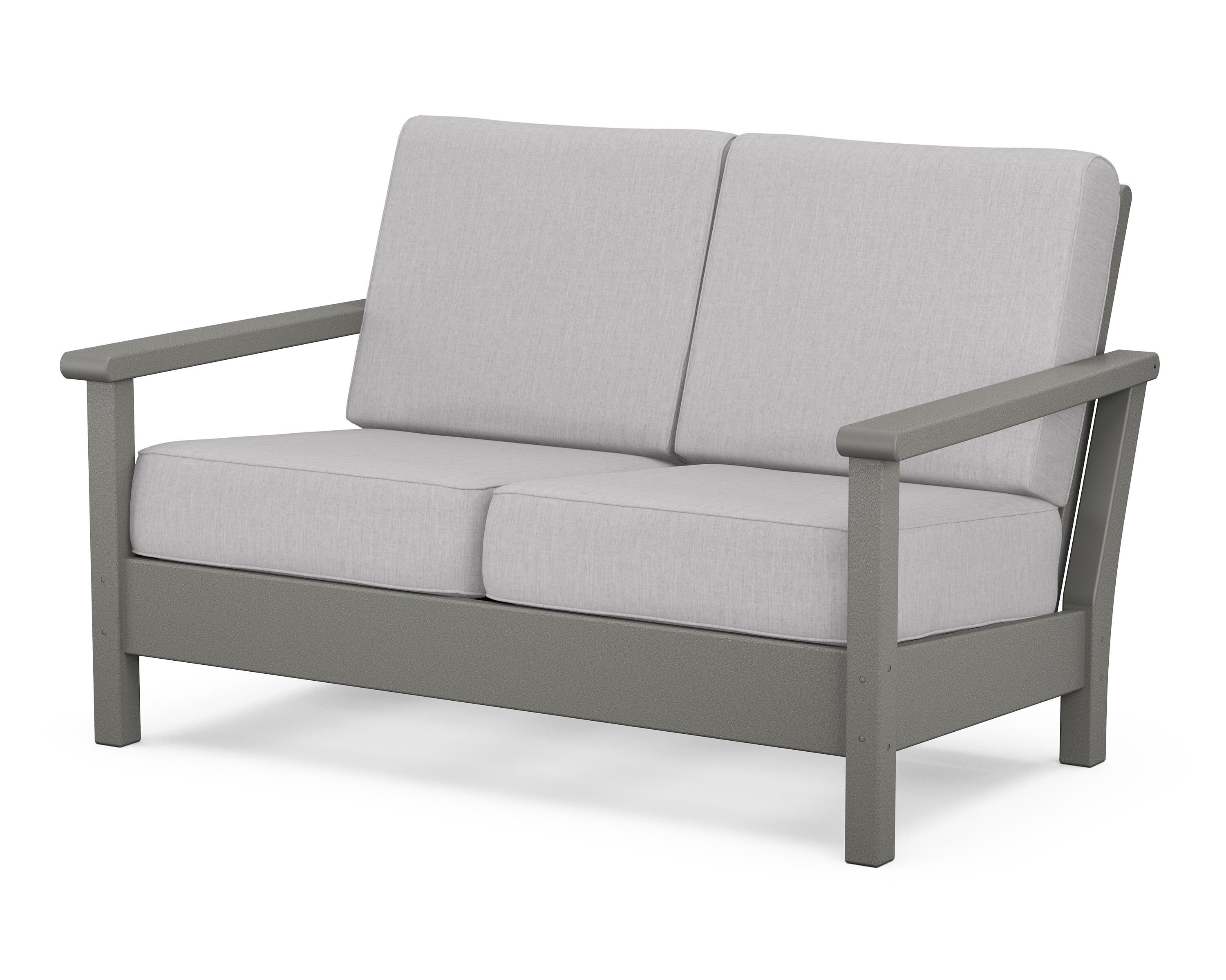 POLYWOOD® Harbour Deep Seating Loveseat in Slate Grey / Granite