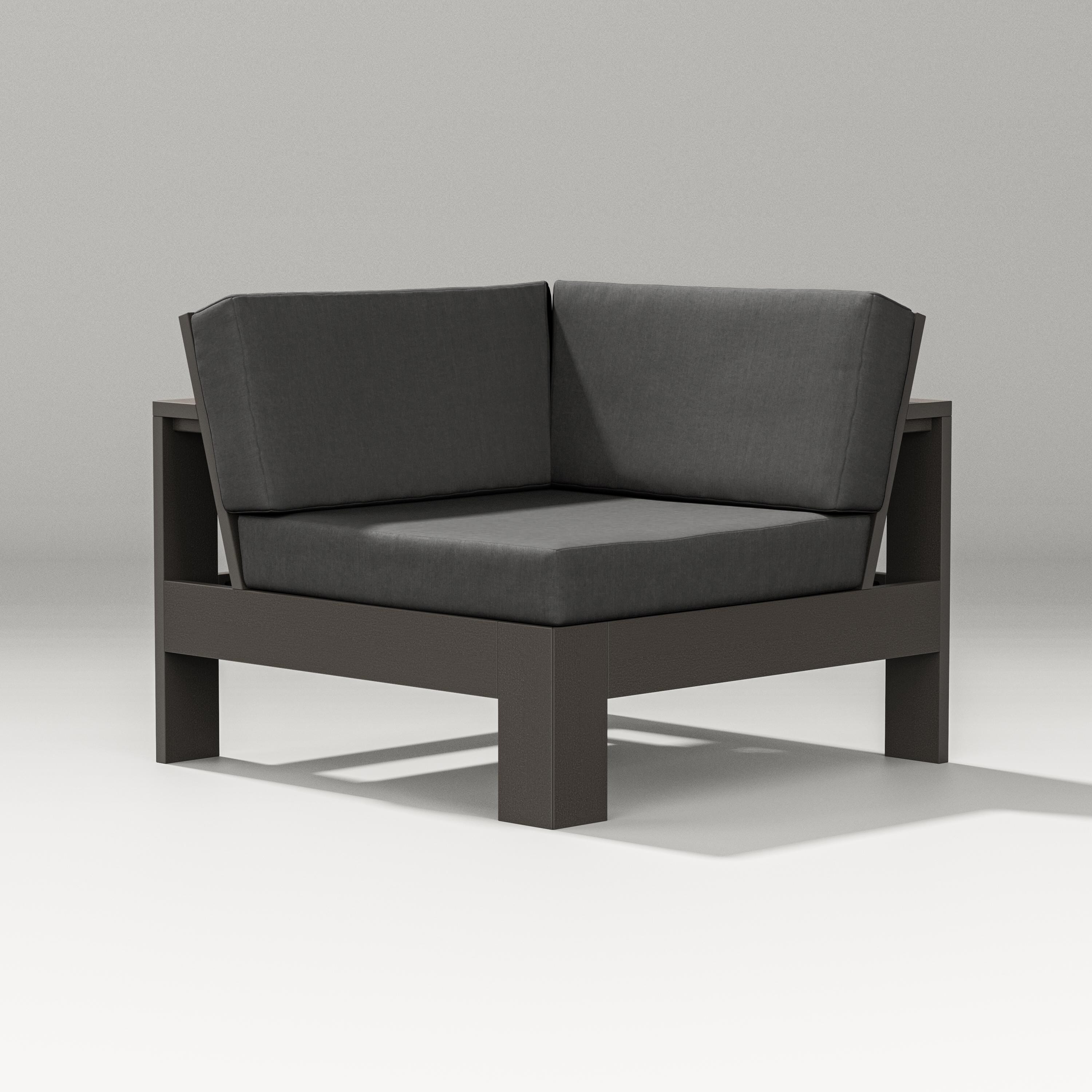PW Designer Series Latitude Modular Corner Chair in Vintage Coffee / Spectrum Carbon