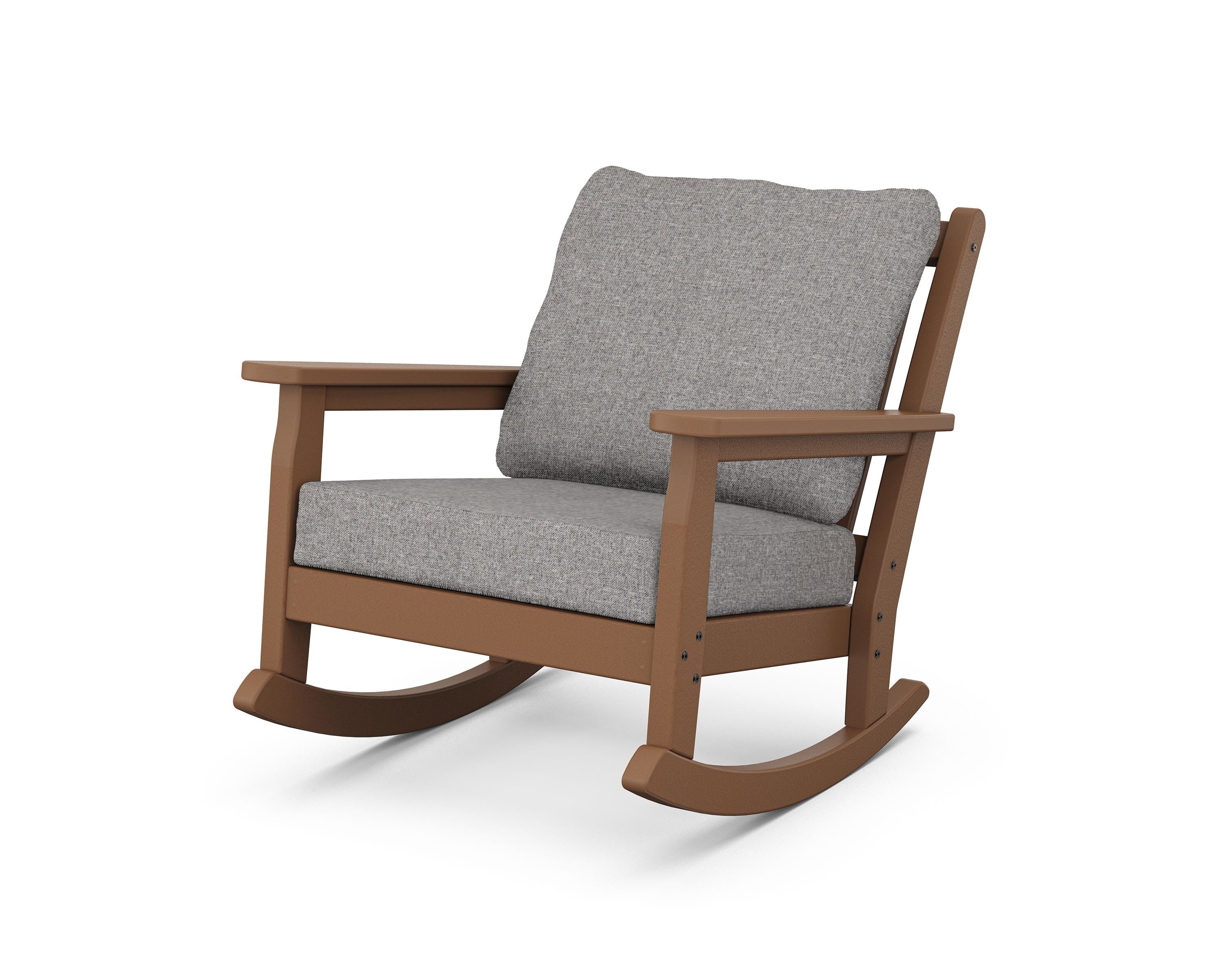 POLYWOOD® Chippendale Deep Seating Rocking Chair in Teak / Grey Mist