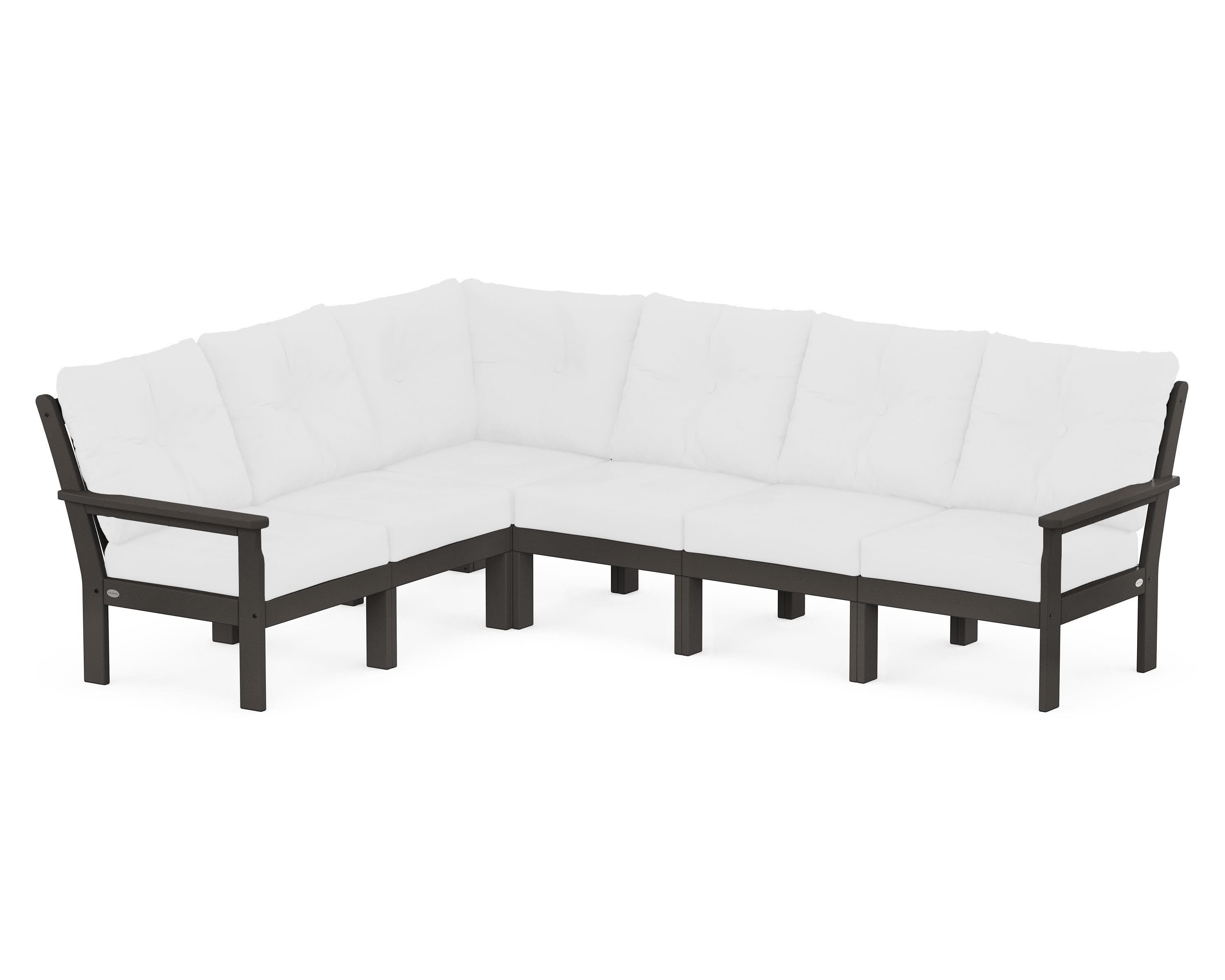 POLYWOOD® Vineyard 6-Piece Sectional in Vintage Coffee / Natural