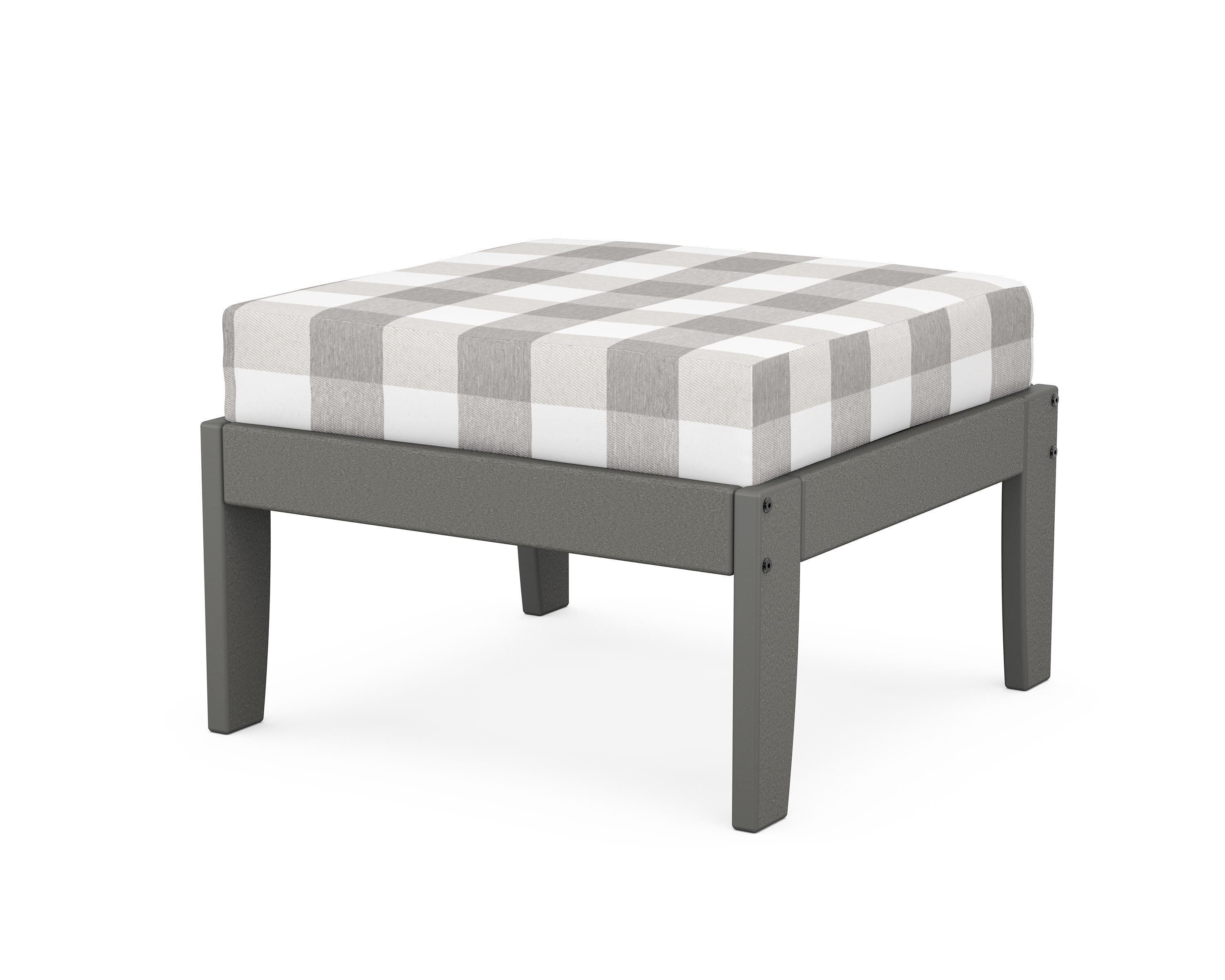 Unbranded Modular Ottoman - Classic in Slate Grey / Buffalo Plaid Grey Mist