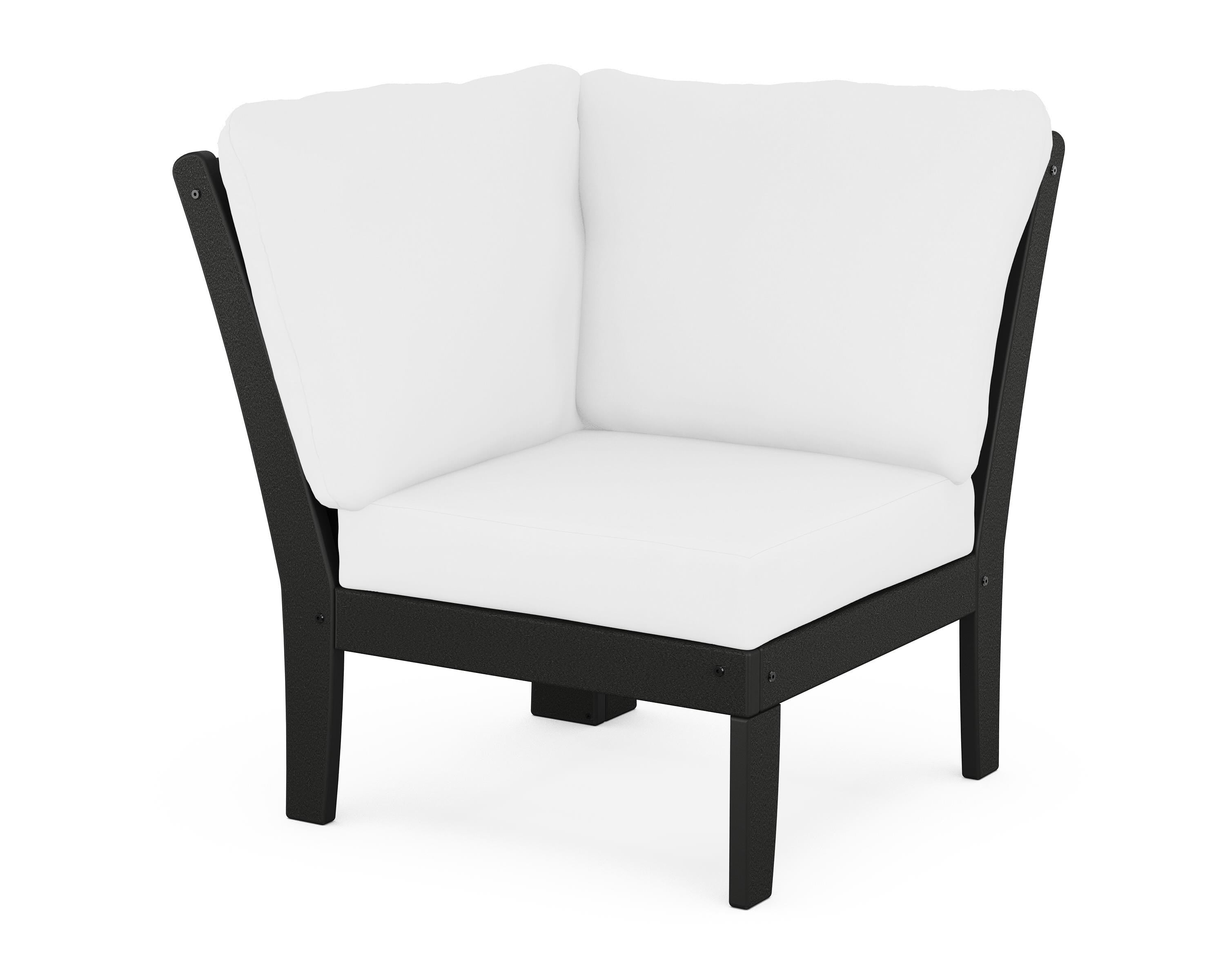 POLYWOOD® Braxton Modular Corner Chair in Black / Natural