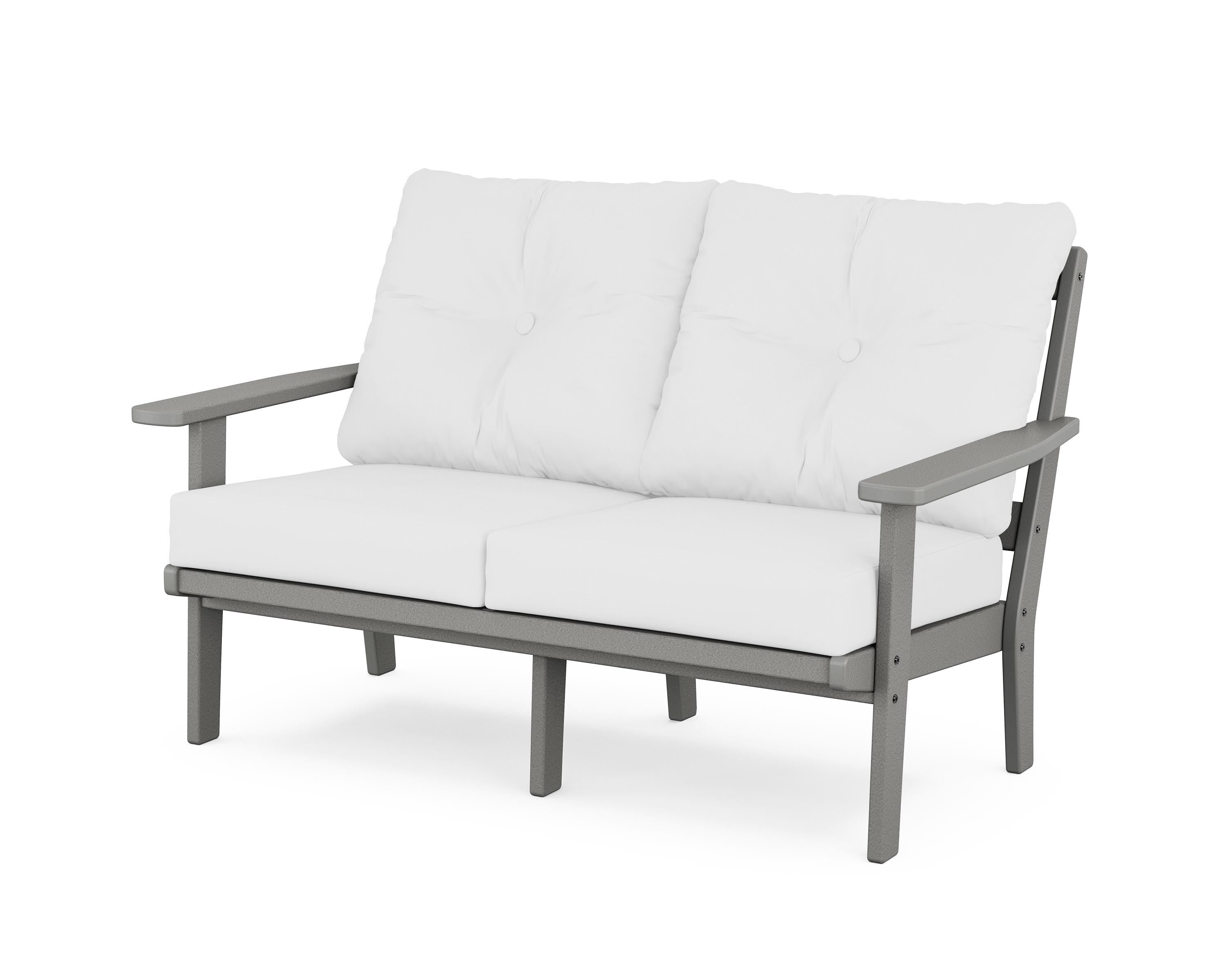 POLYWOOD® Prairie Deep Seating Loveseat in Slate Grey / Natural