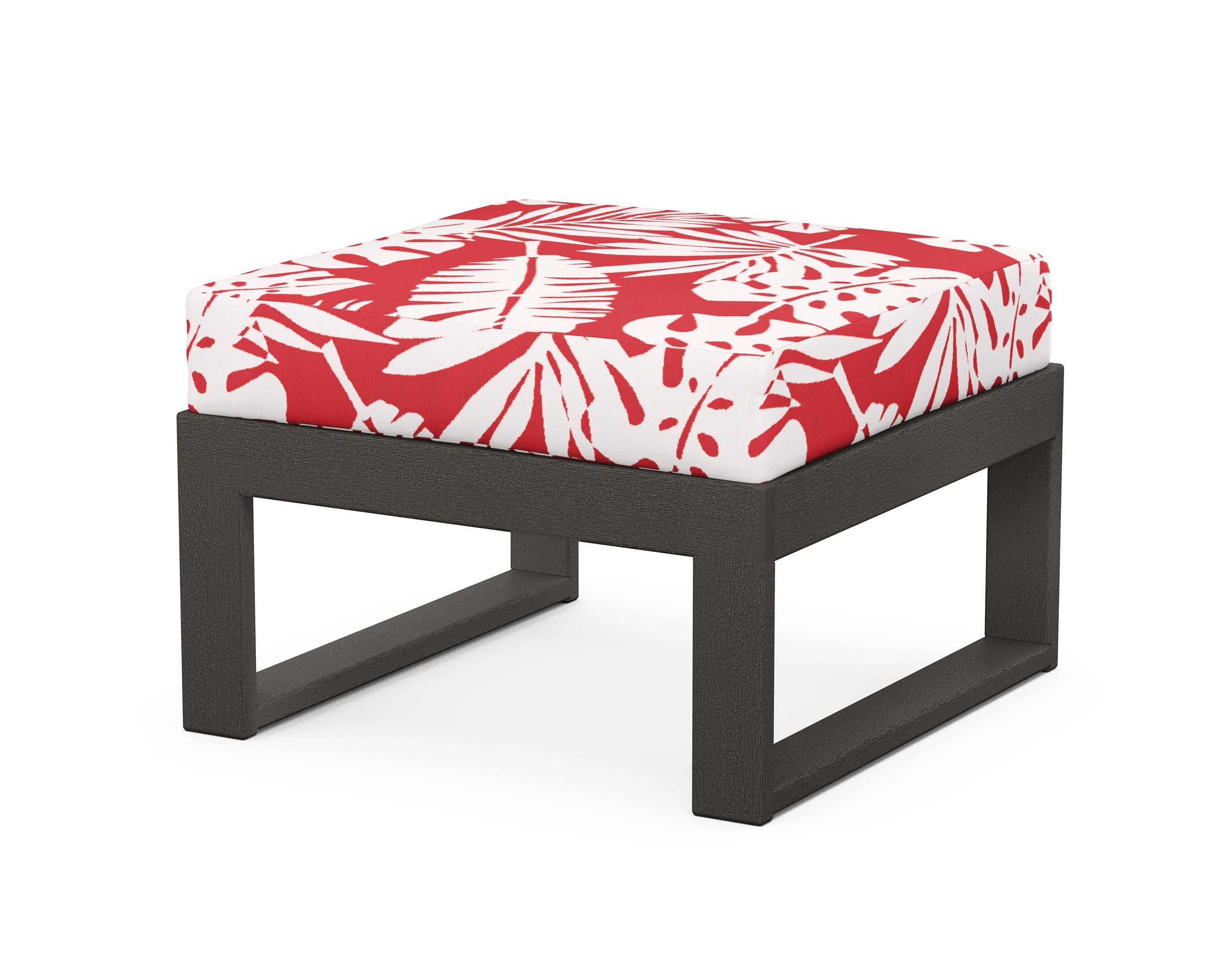 Unbranded Modular Ottoman - Modern in Vintage Coffee / Leaf Crimson