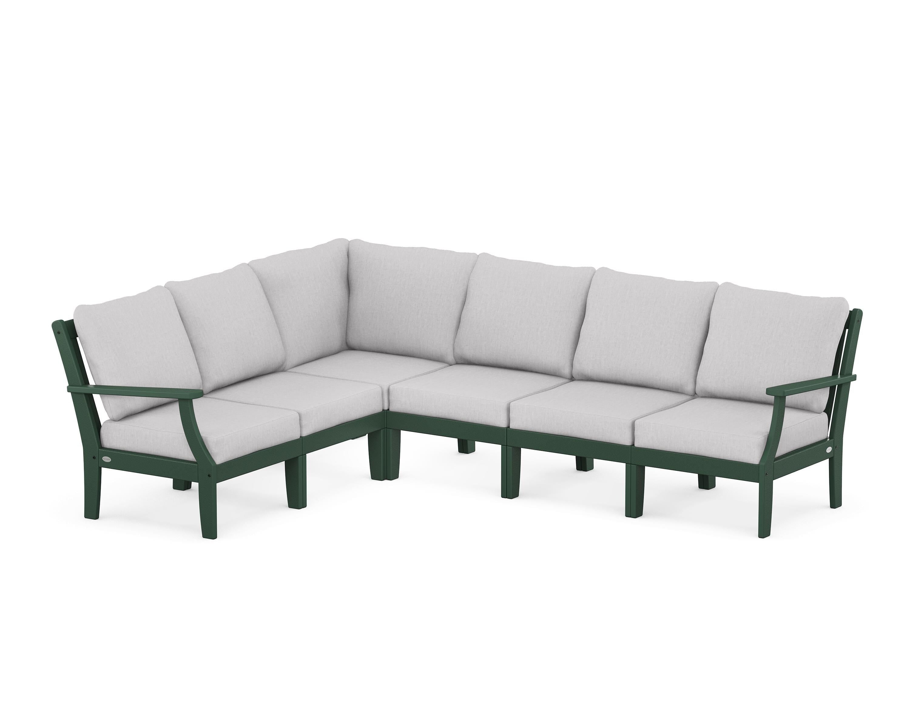 POLYWOOD® Braxton Modular 6-Piece Deep Seating Set in Green / Granite