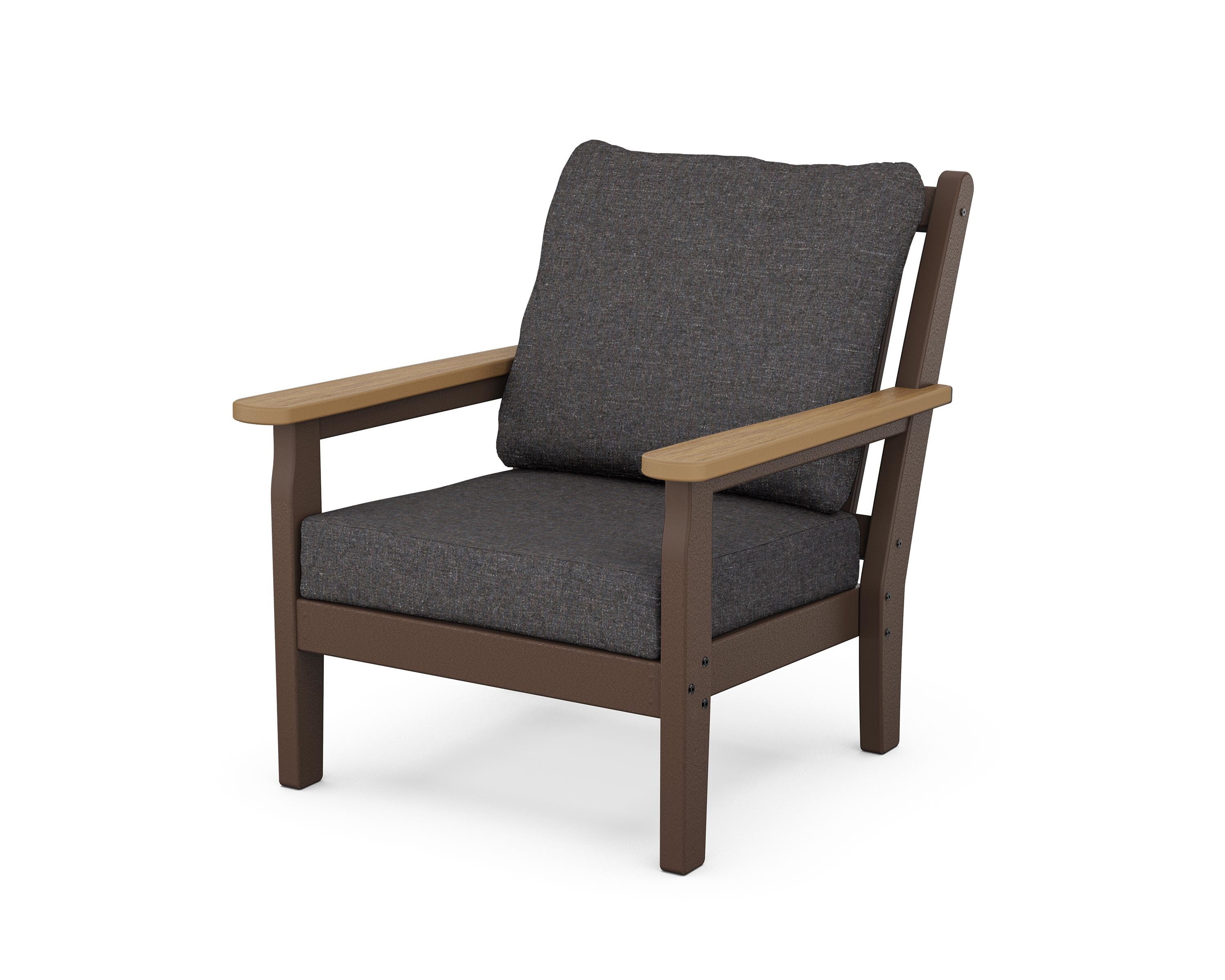 POLYWOOD® Chippendale Deep Seating Chair in Mahogany / Natural / Ash Charcoal