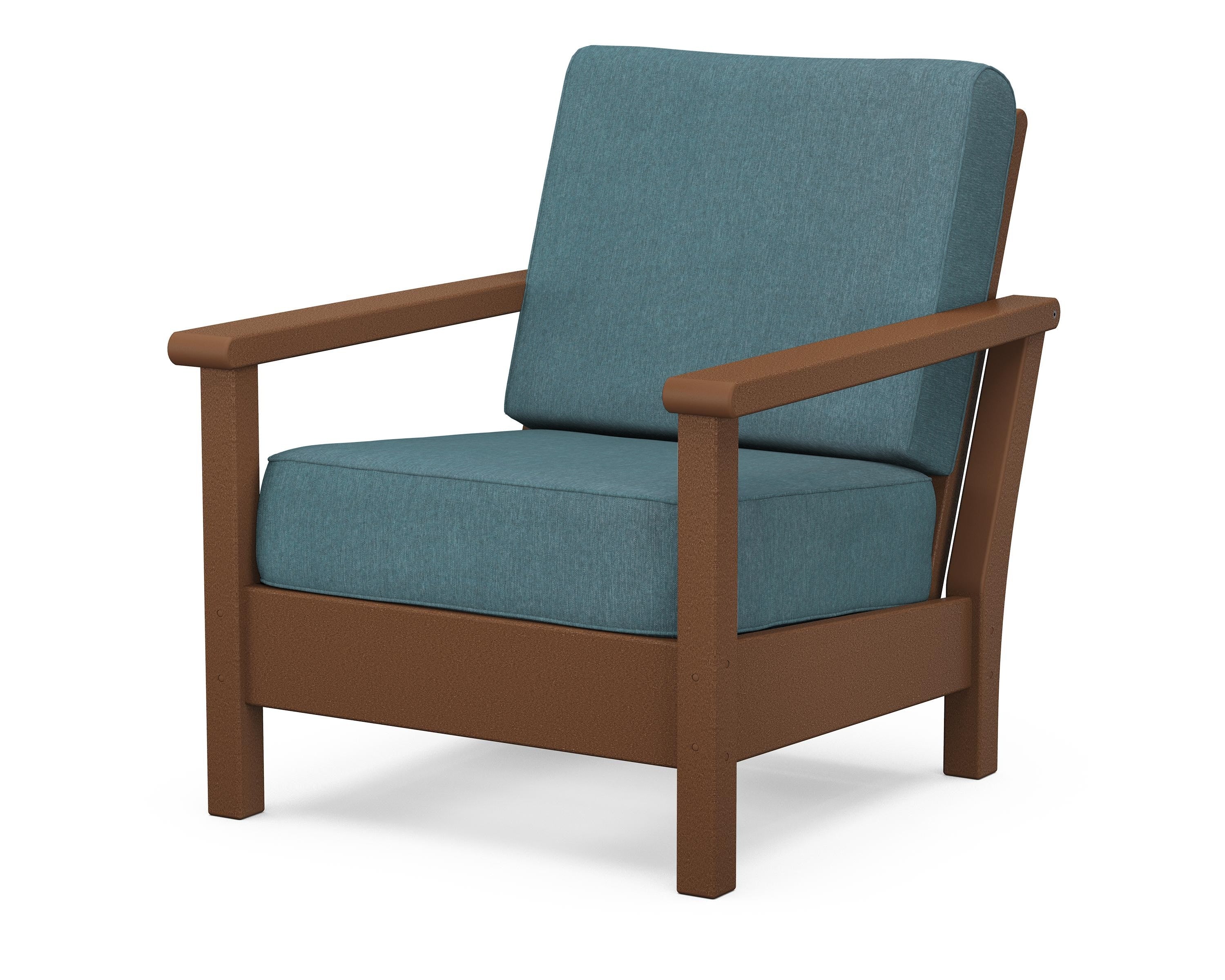 POLYWOOD® Harbour Deep Seating Chair in Teak / Ocean Teal