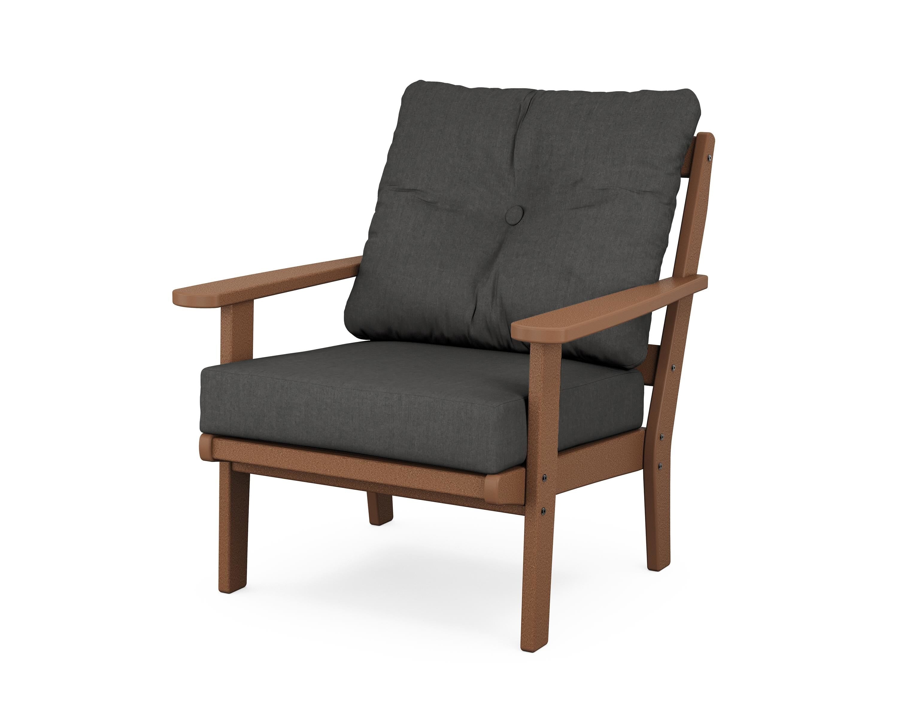 POLYWOOD® Mission Deep Seating Chair in Teak / Spectrum Carbon