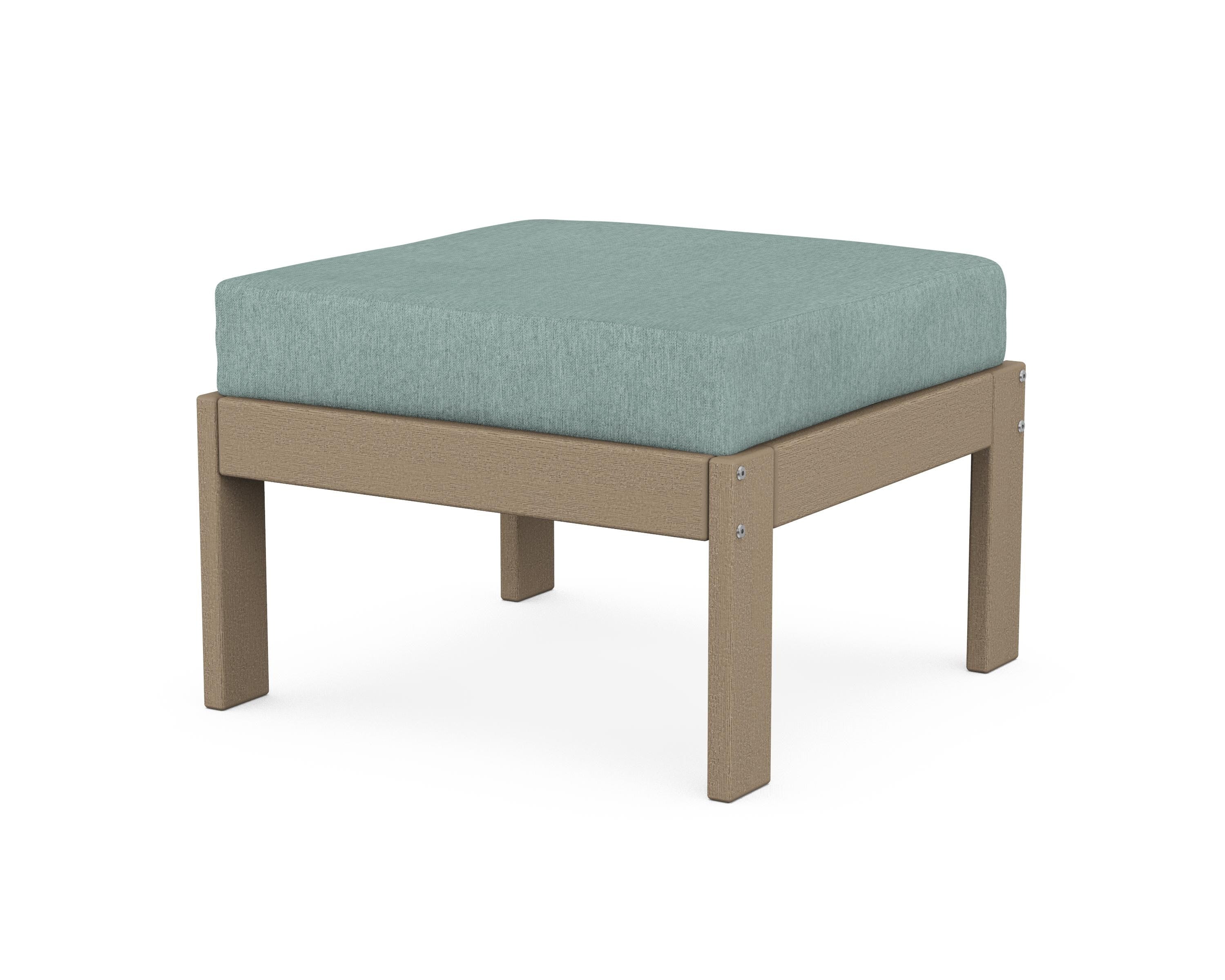 POLYWOOD® Vineyard Modular Ottoman in Vintage Sahara / Glacier Spa