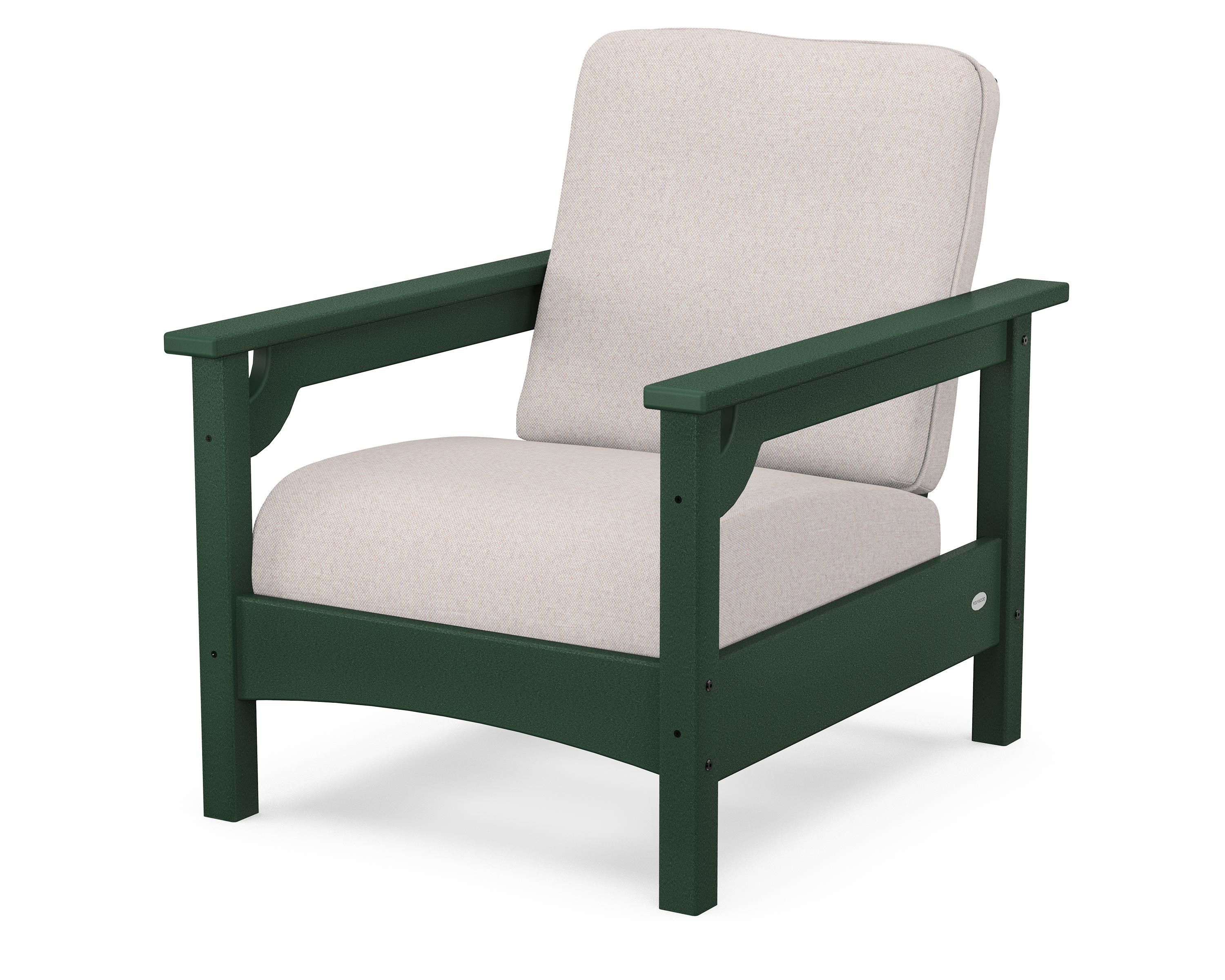 POLYWOOD® Club Chair in Green / Dune Burlap