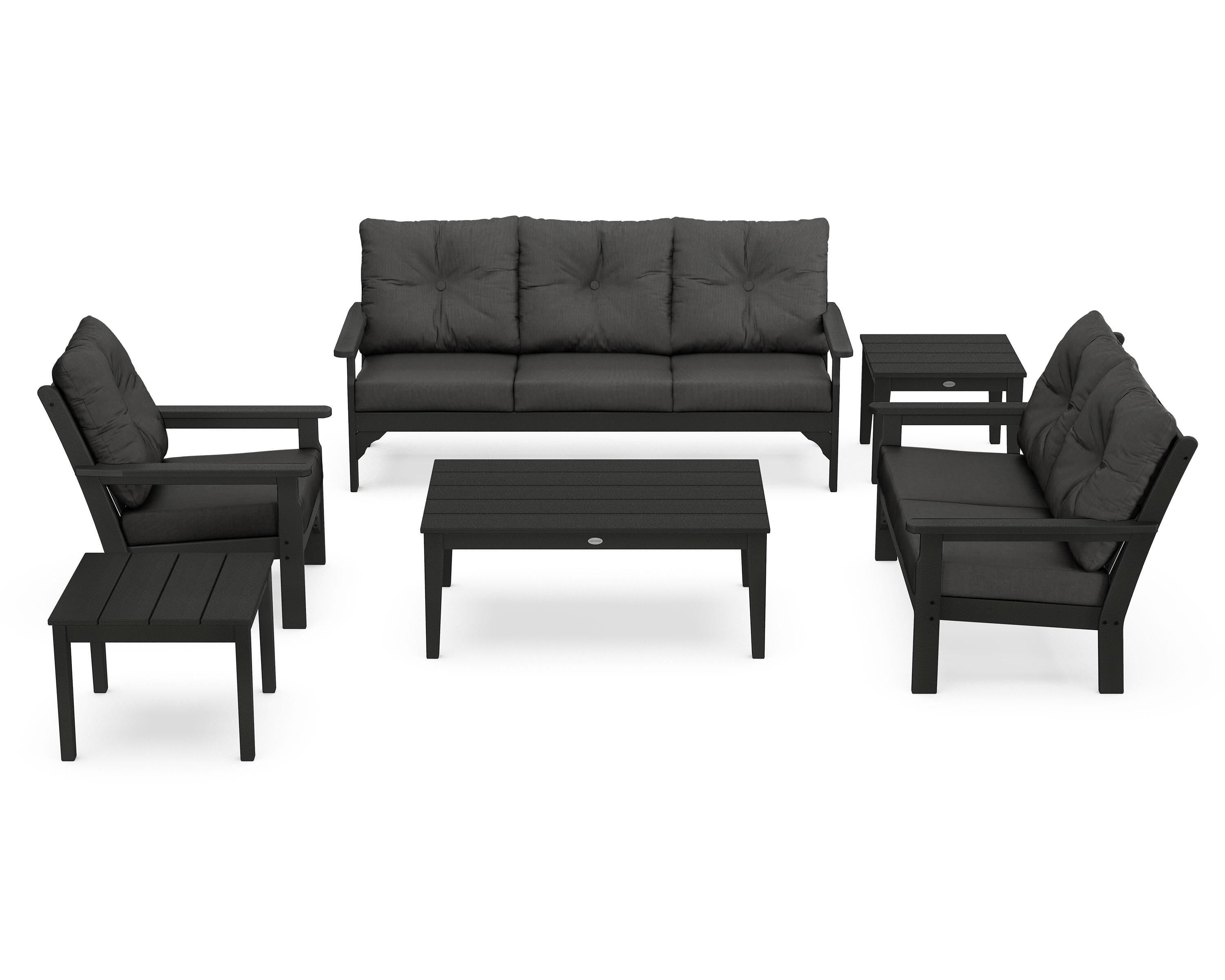 POLYWOOD® Vineyard 6-Piece Deep Seating Set in Green / Spectrum Carbon