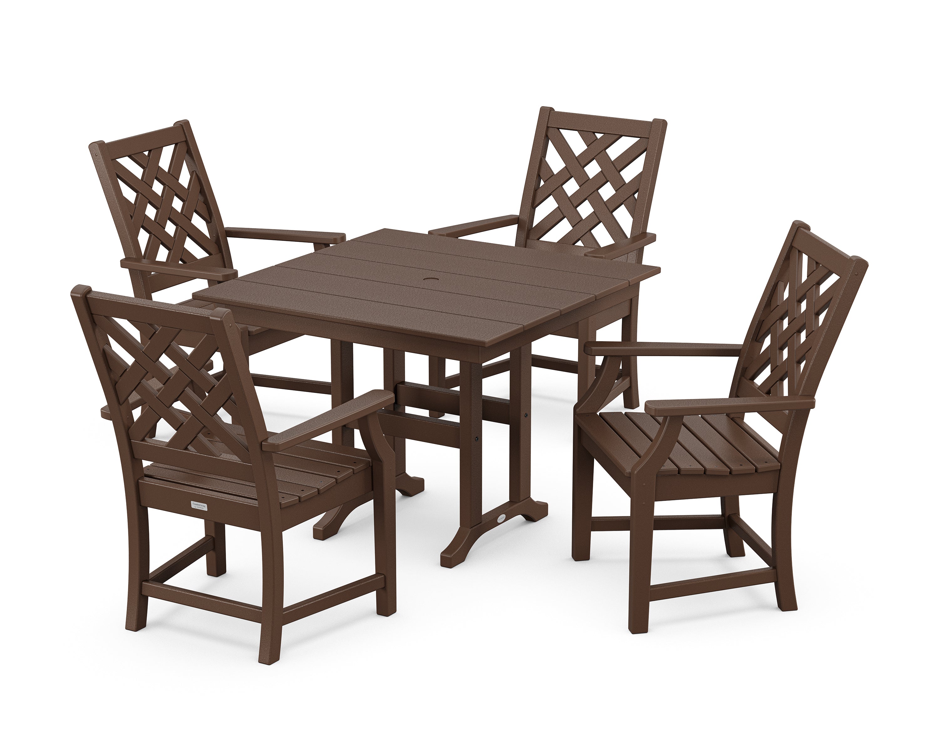 Country Living Wovendale 5-Piece Farmhouse Dining Set in Mahogany