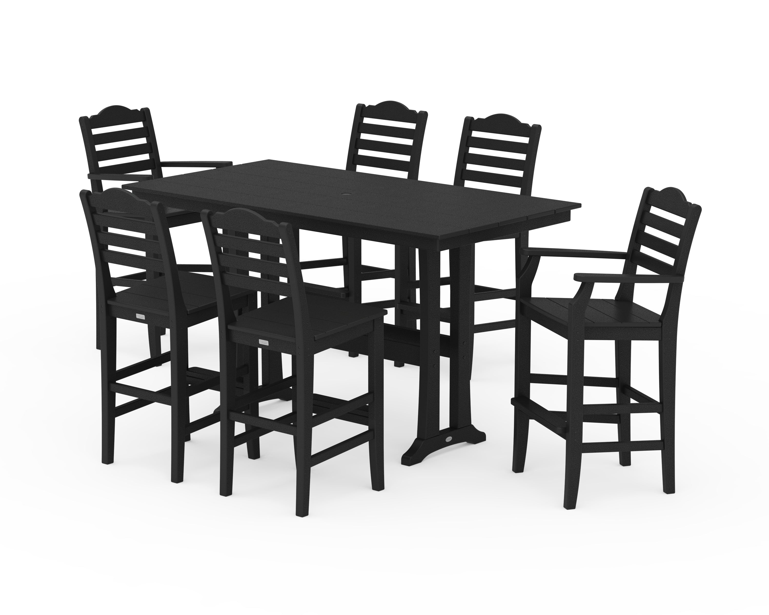 Draper James™ by POLYWOOD® Savannah 7-Piece Farmhouse Bar Set with Trestle Legs in Black