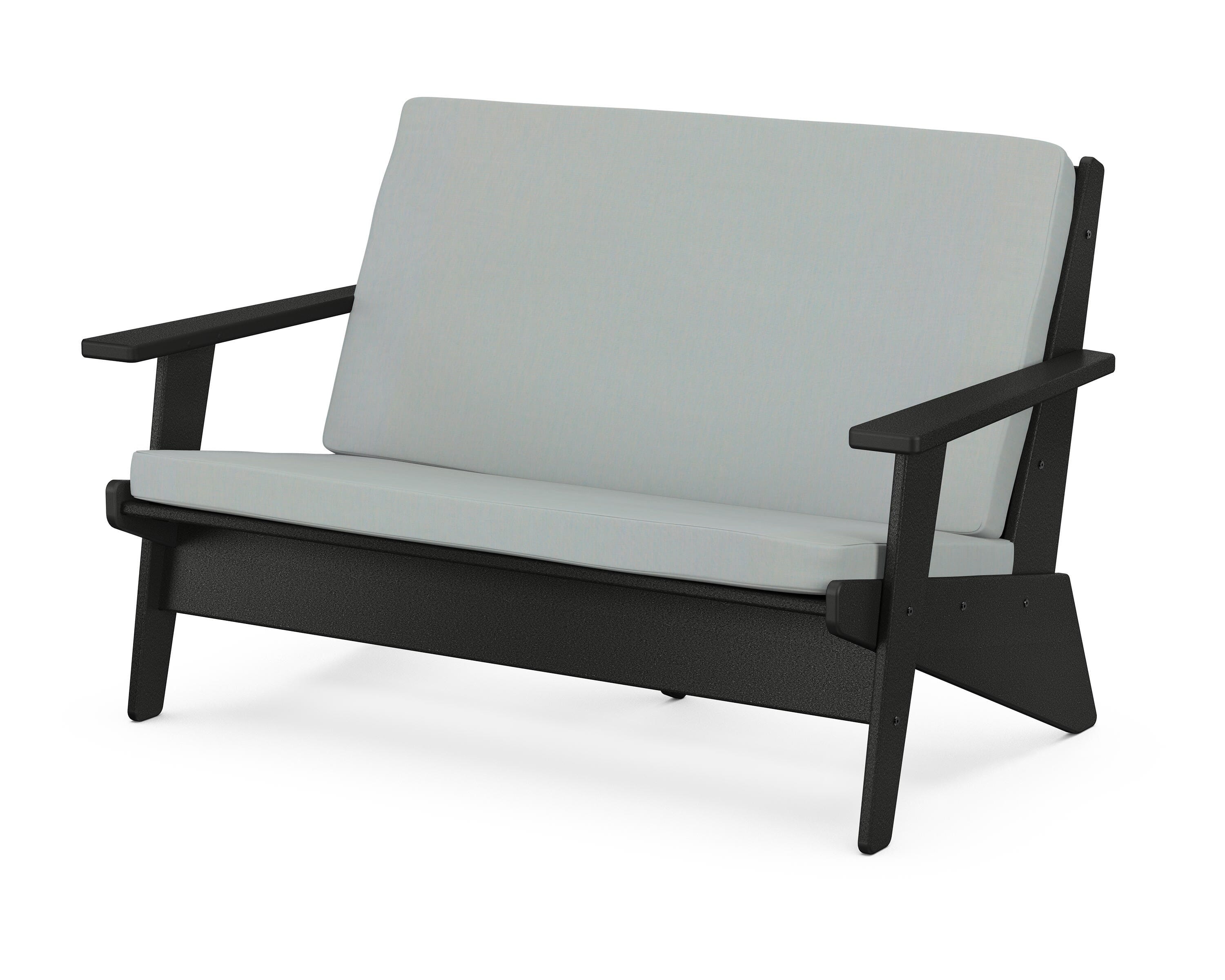 POLYWOOD® Riviera Modern Lounge Loveseat in Black / Spa
