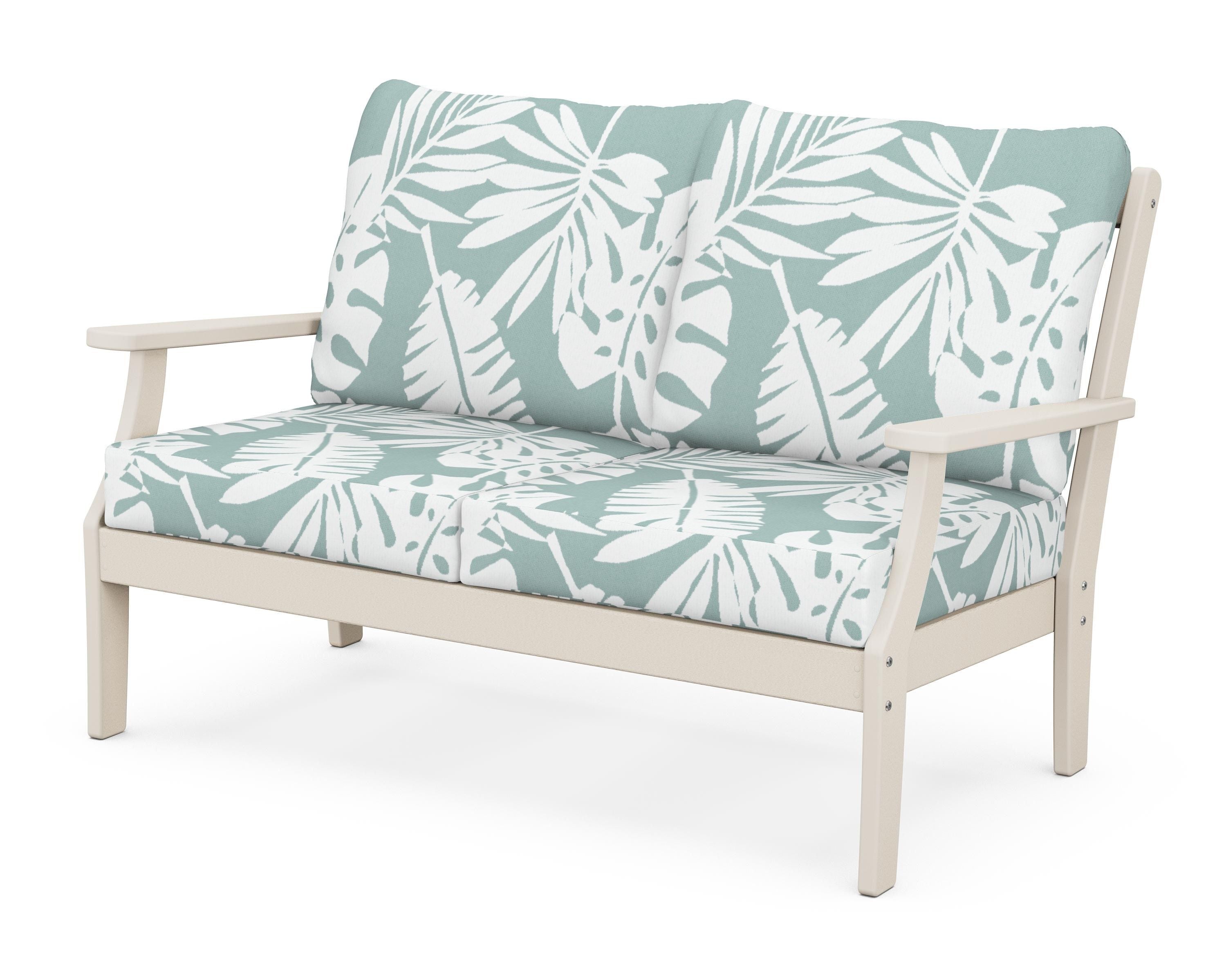 POLYWOOD® Braxton Deep Seating Loveseat in Sand / Leaf Glacier Spa