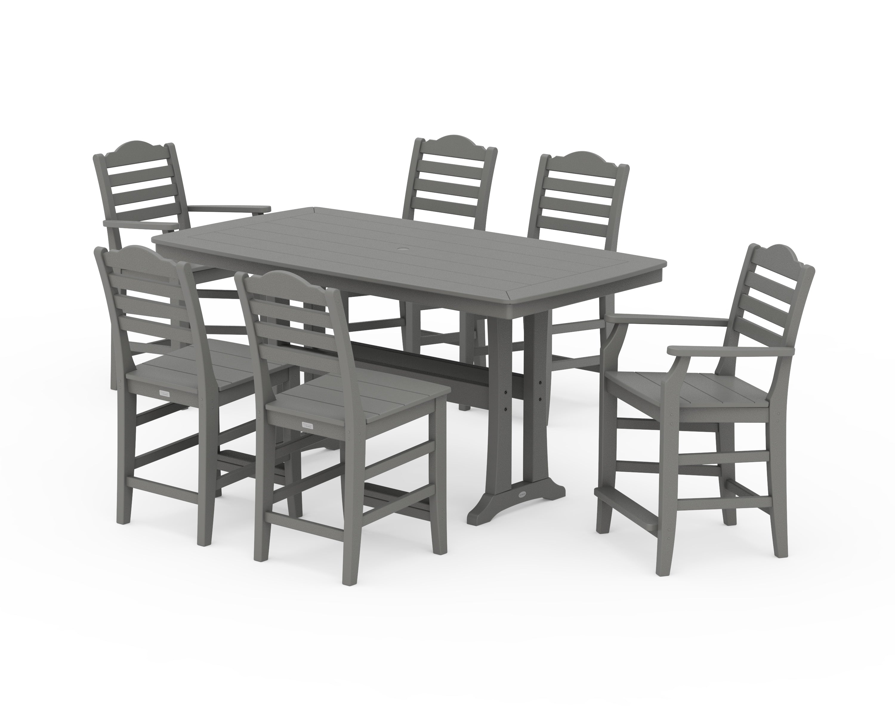 Draper James™ by POLYWOOD® Savannah 7-Piece Counter Set with Trestle Legs in Slate Grey