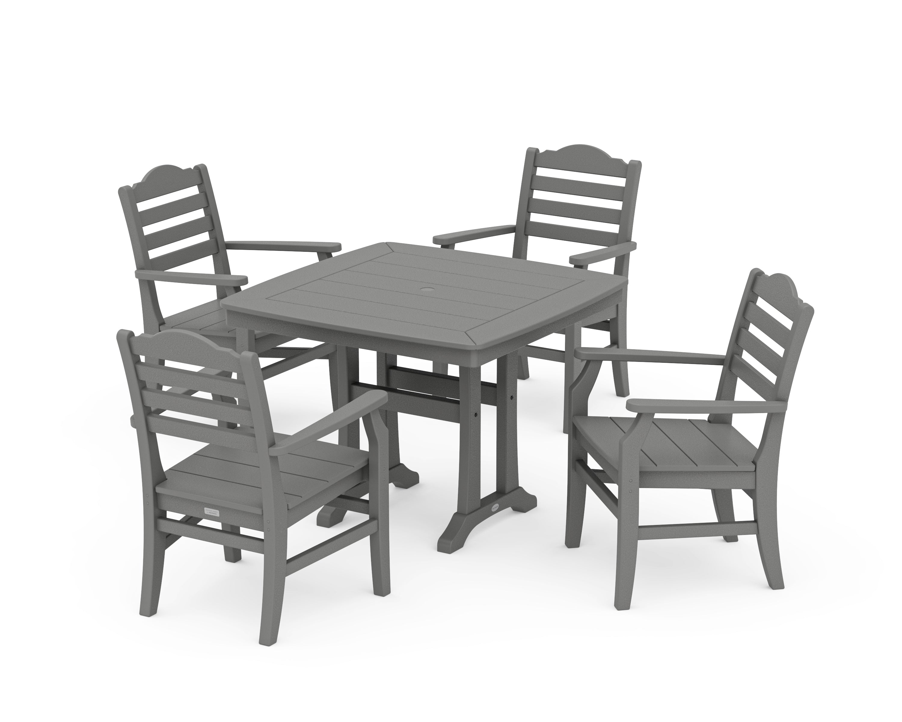 POLYWOOD® Savannah 5-Piece Dining Set with Trestle Legs in Slate Grey