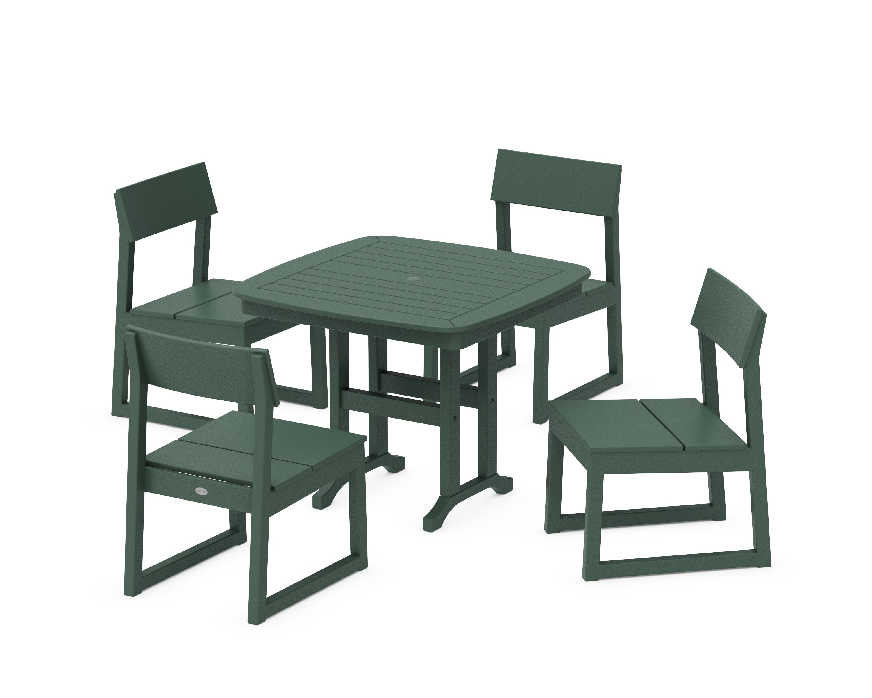 POLYWOOD® EDGE Side Chair 5-Piece Dining Set in Green