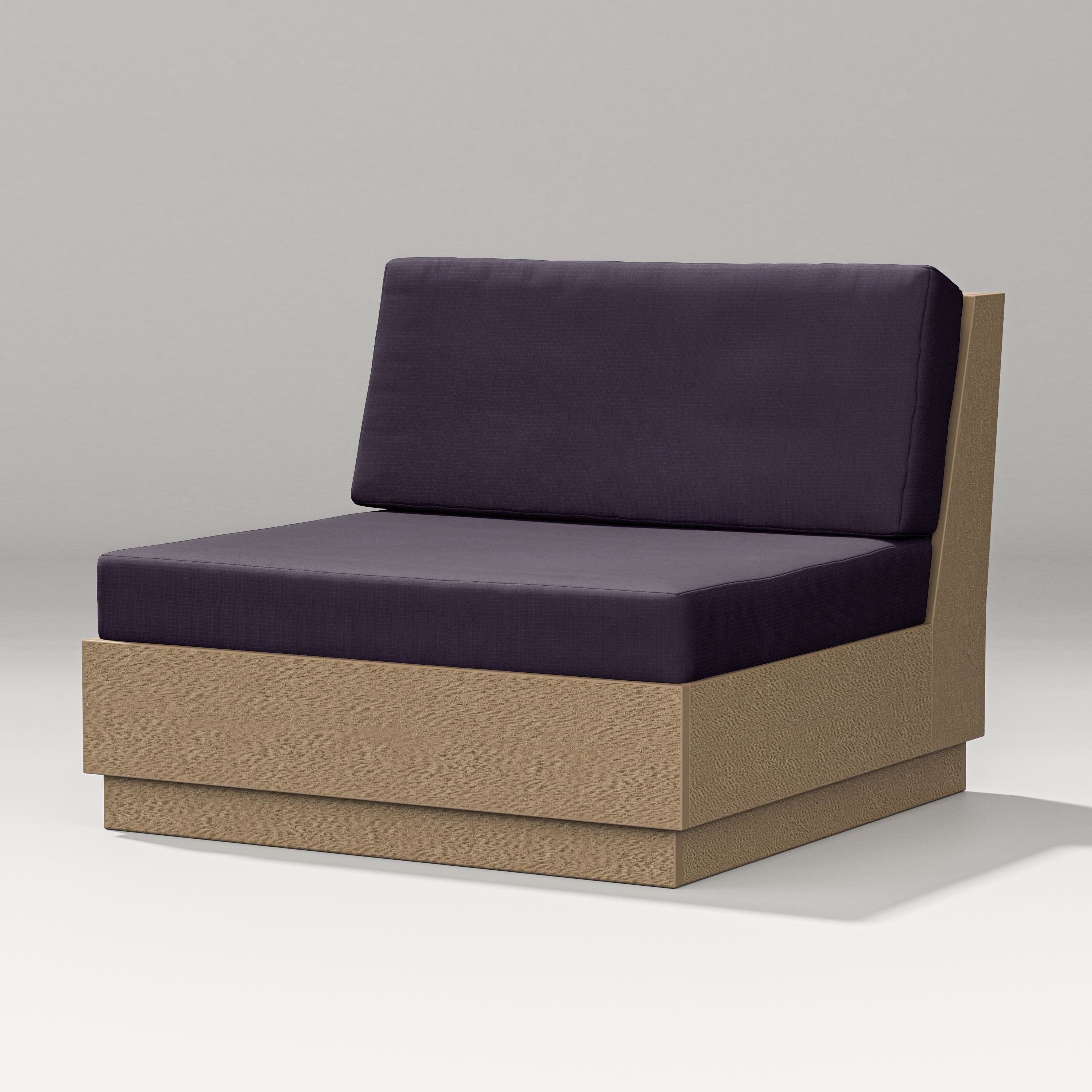 PW Designer Series Elevate Modular Armless Chair in Vintage Sahara / Navy Linen