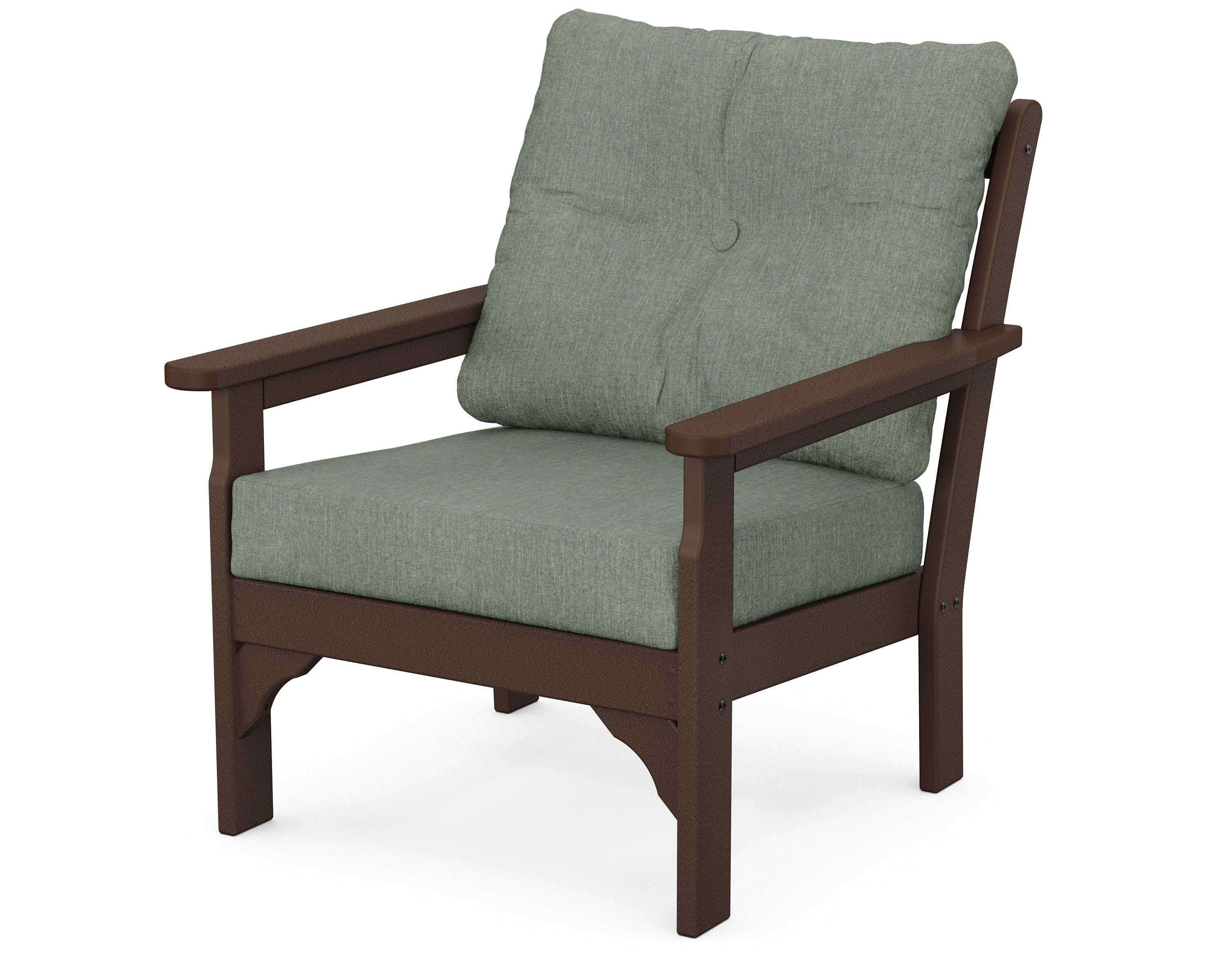 POLYWOOD® Vineyard Deep Seating Chair in Mahogany / Cast Sage
