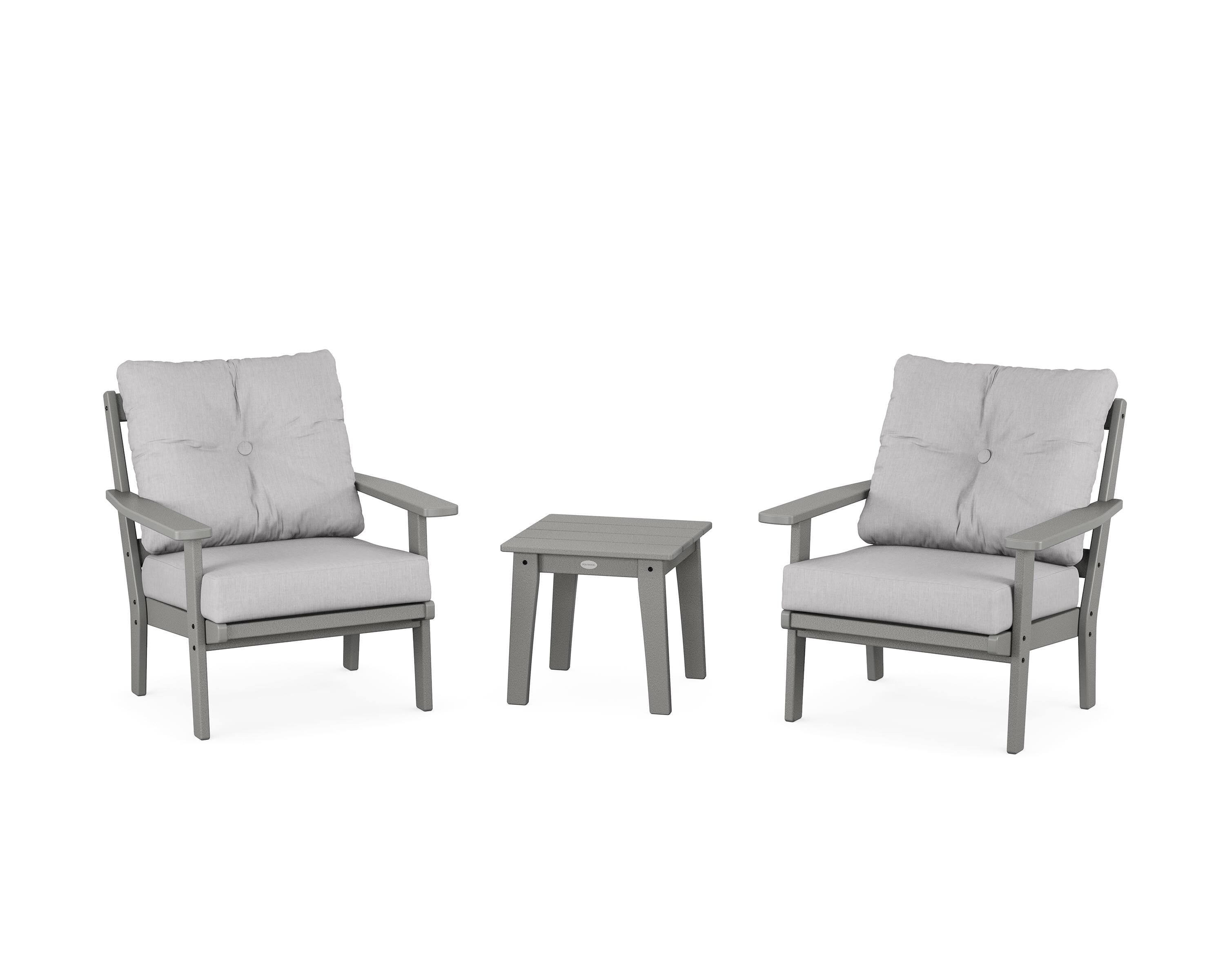 POLYWOOD® Prairie 3-Piece Deep Seating Set in Slate Grey / Granite
