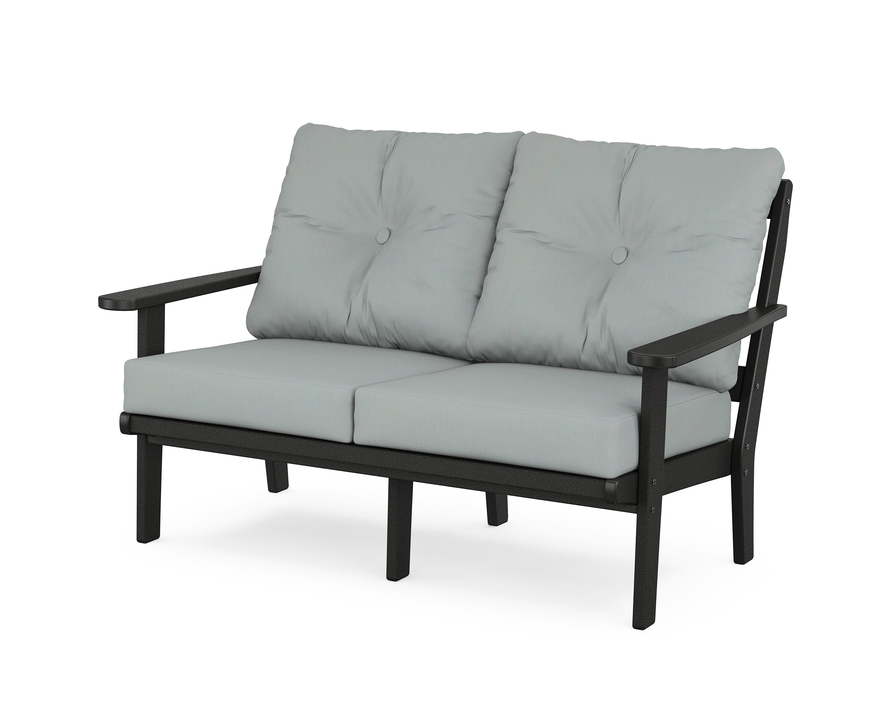 POLYWOOD® Mission Deep Seating Loveseat in Black / Spa