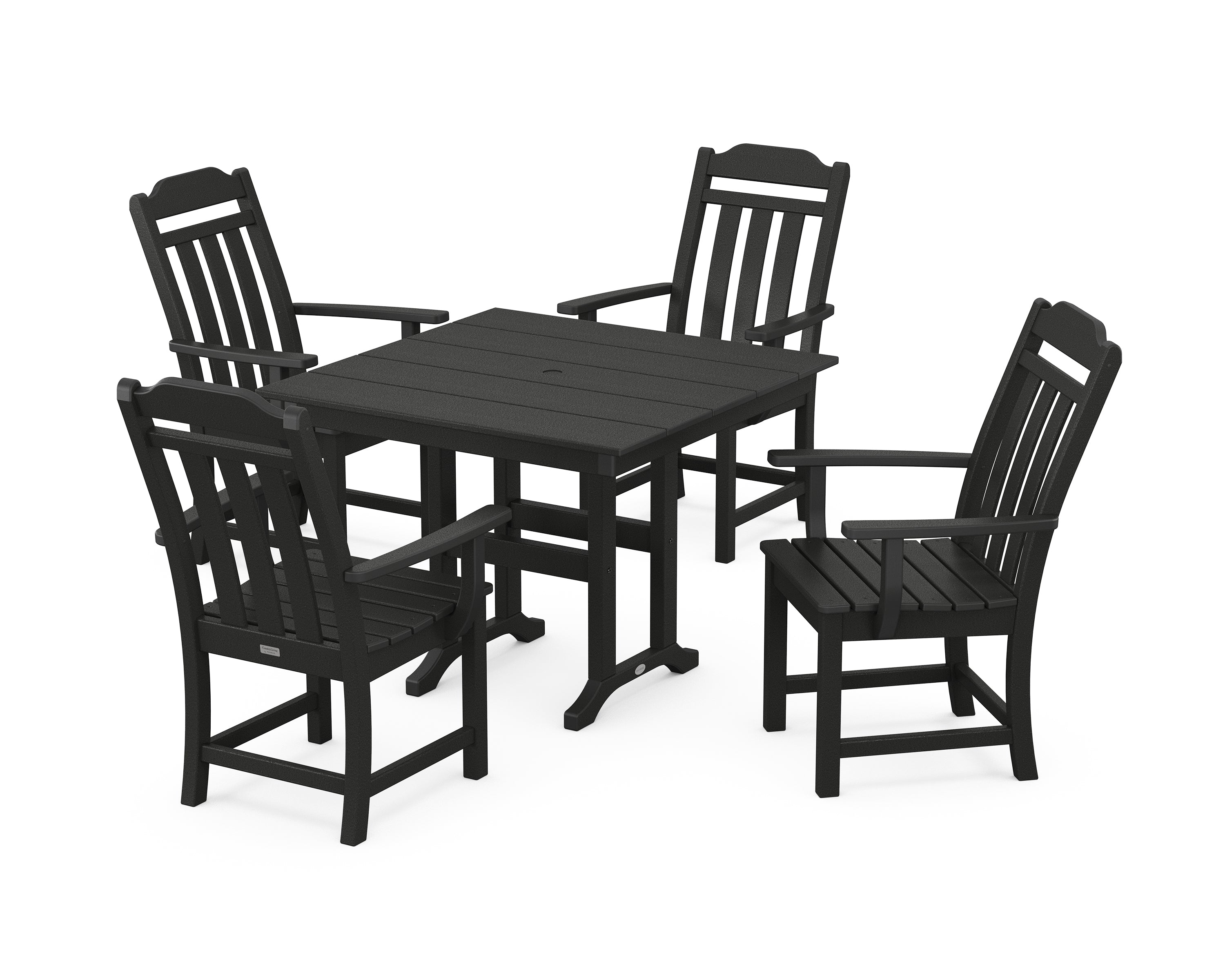Country Living Cottage 5-Piece Farmhouse Dining Set in Black