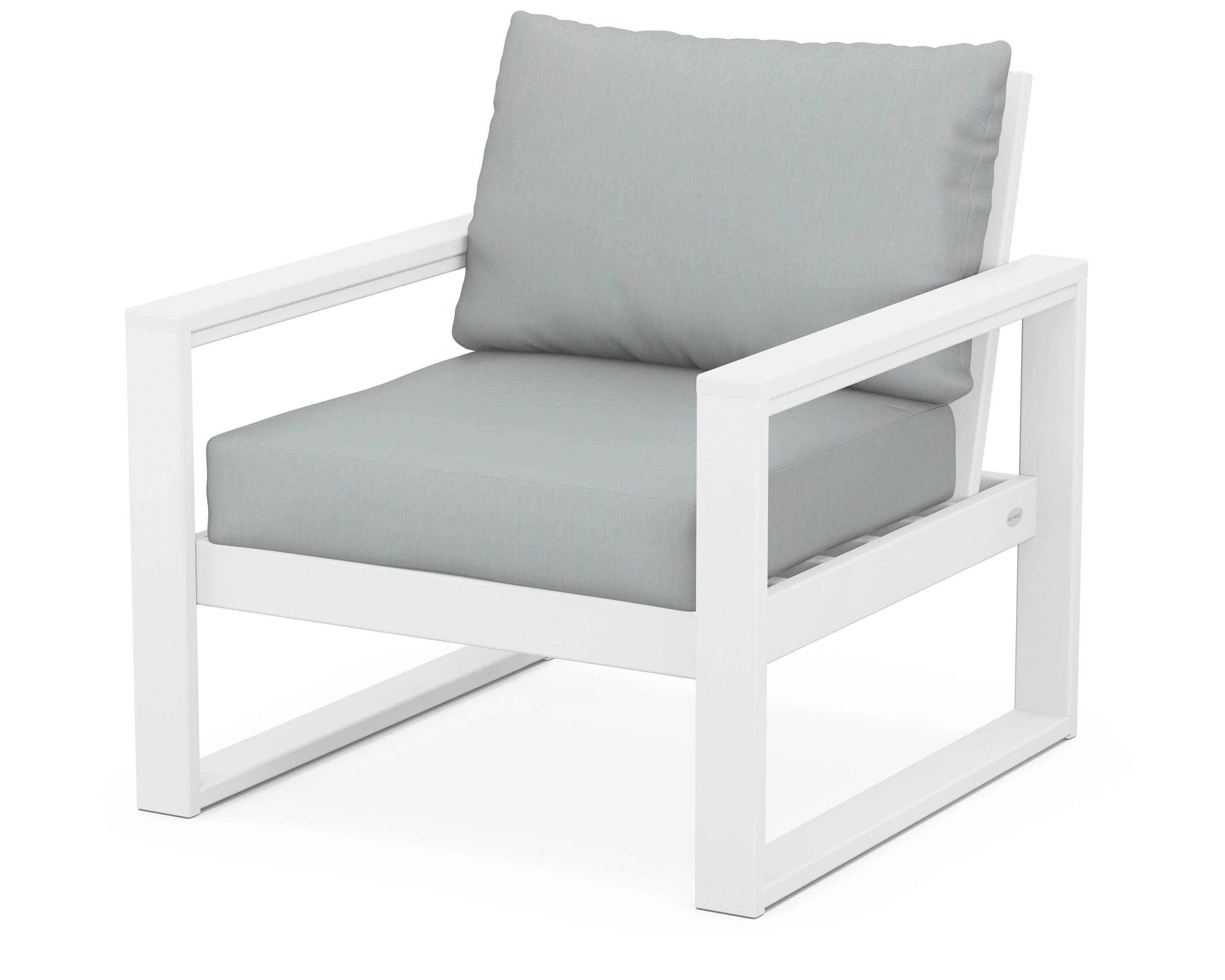 POLYWOOD® EDGE Club Chair in White / Spa
