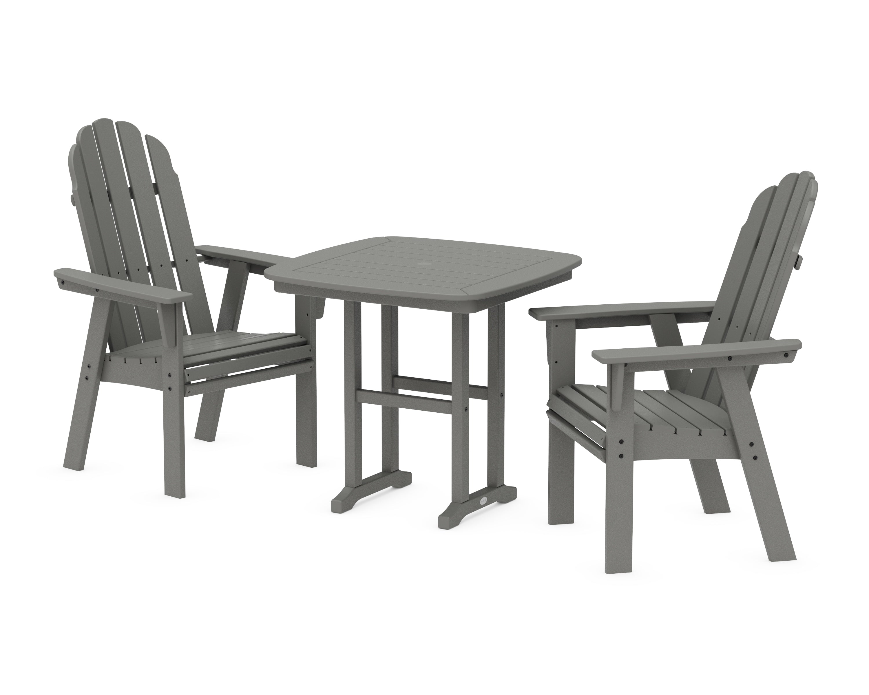 POLYWOOD® Vineyard Adirondack 3-Piece Dining Set in Slate Grey